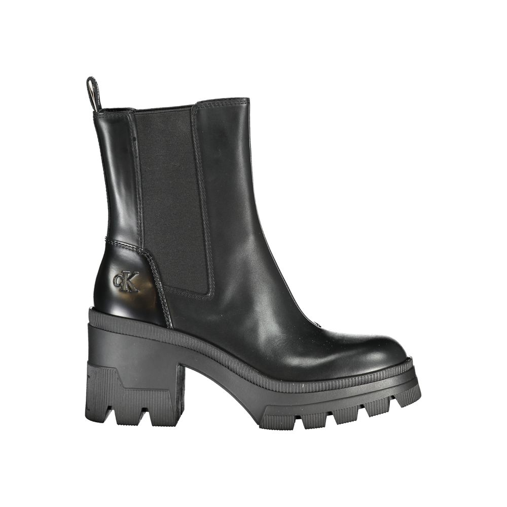Black Leather Women Boot Calvin Klein