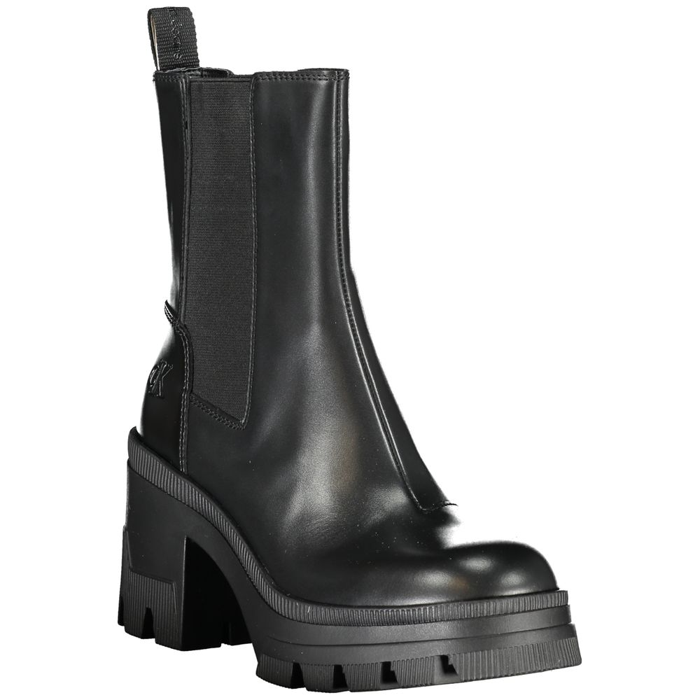 Black Leather Women Boot Calvin Klein
