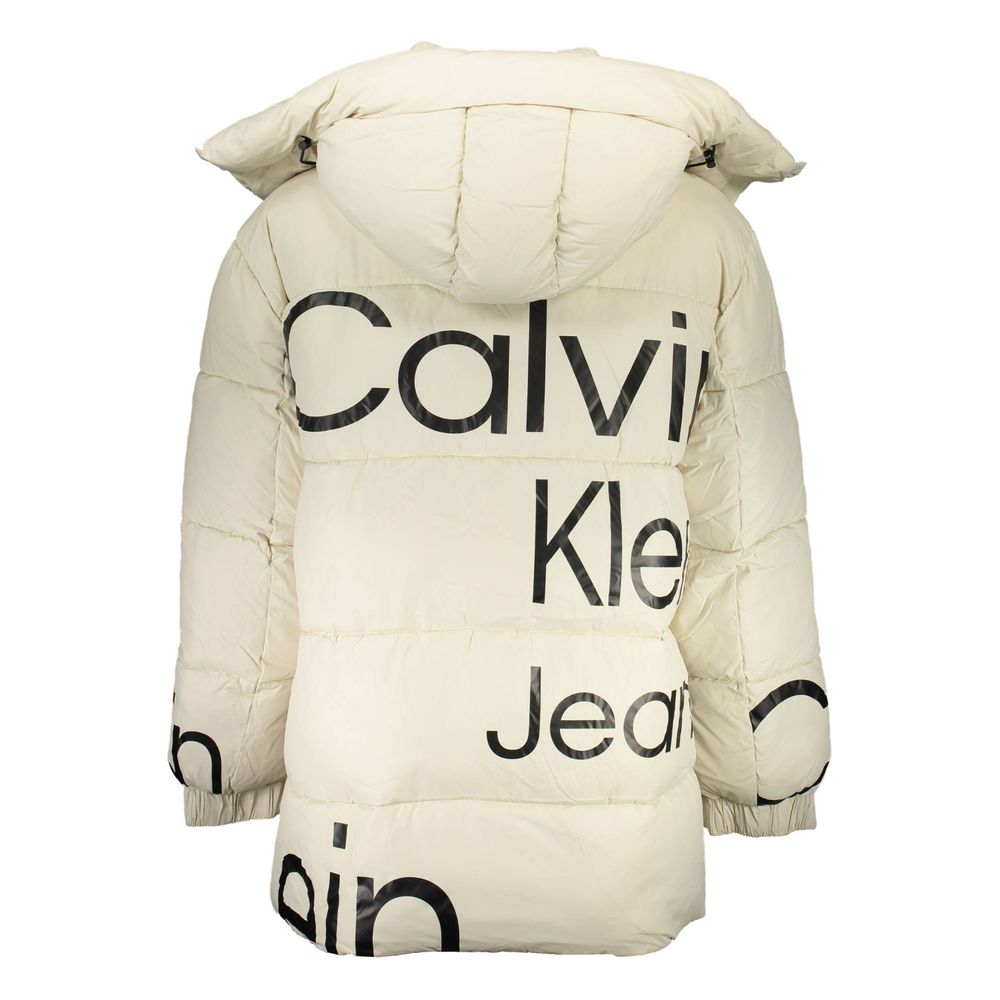 Beige Polyester Men Jacket Calvin Klein