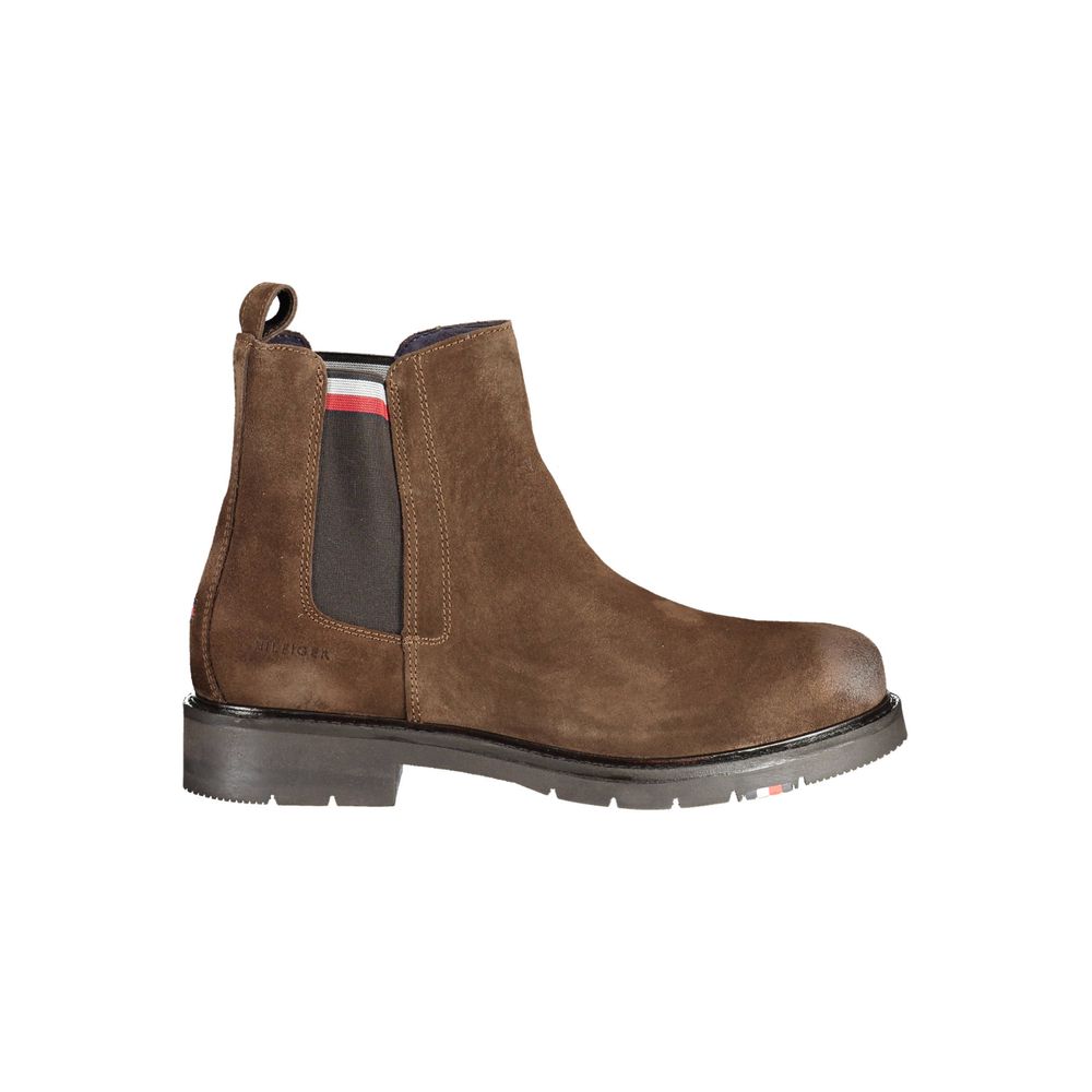 Brown Leather Men Boot Tommy Hilfiger