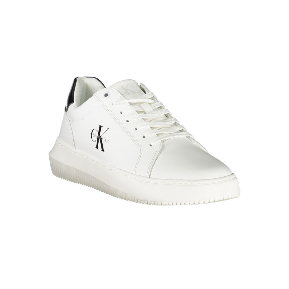 White Leather Men Sneaker Calvin Klein