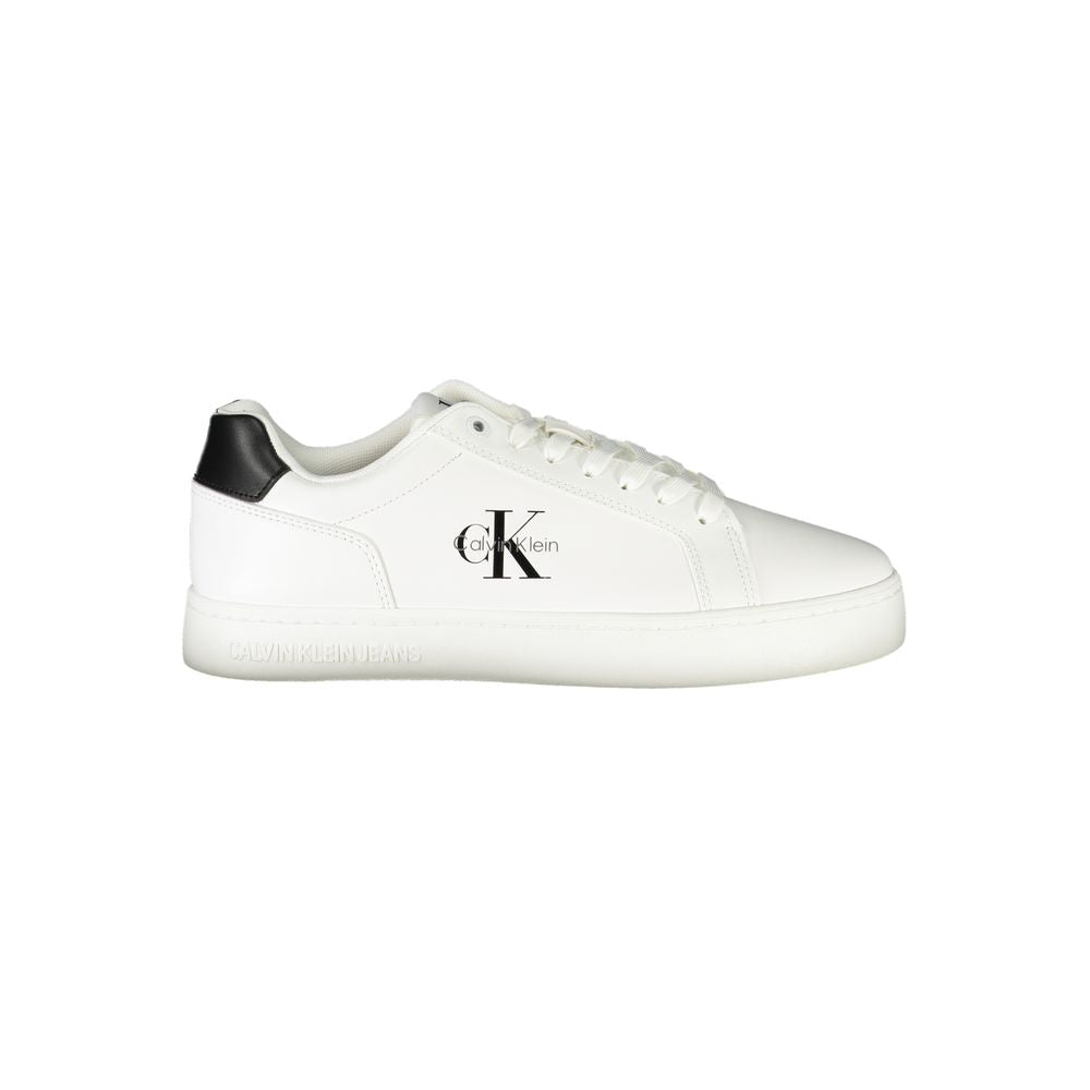 White Leather Men Sneaker Calvin Klein