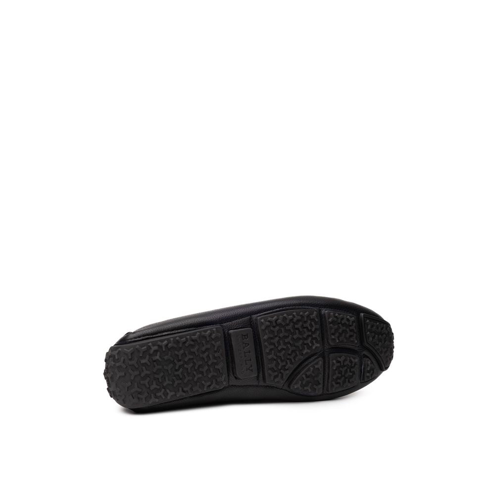 Black Leather Moccassin Bally