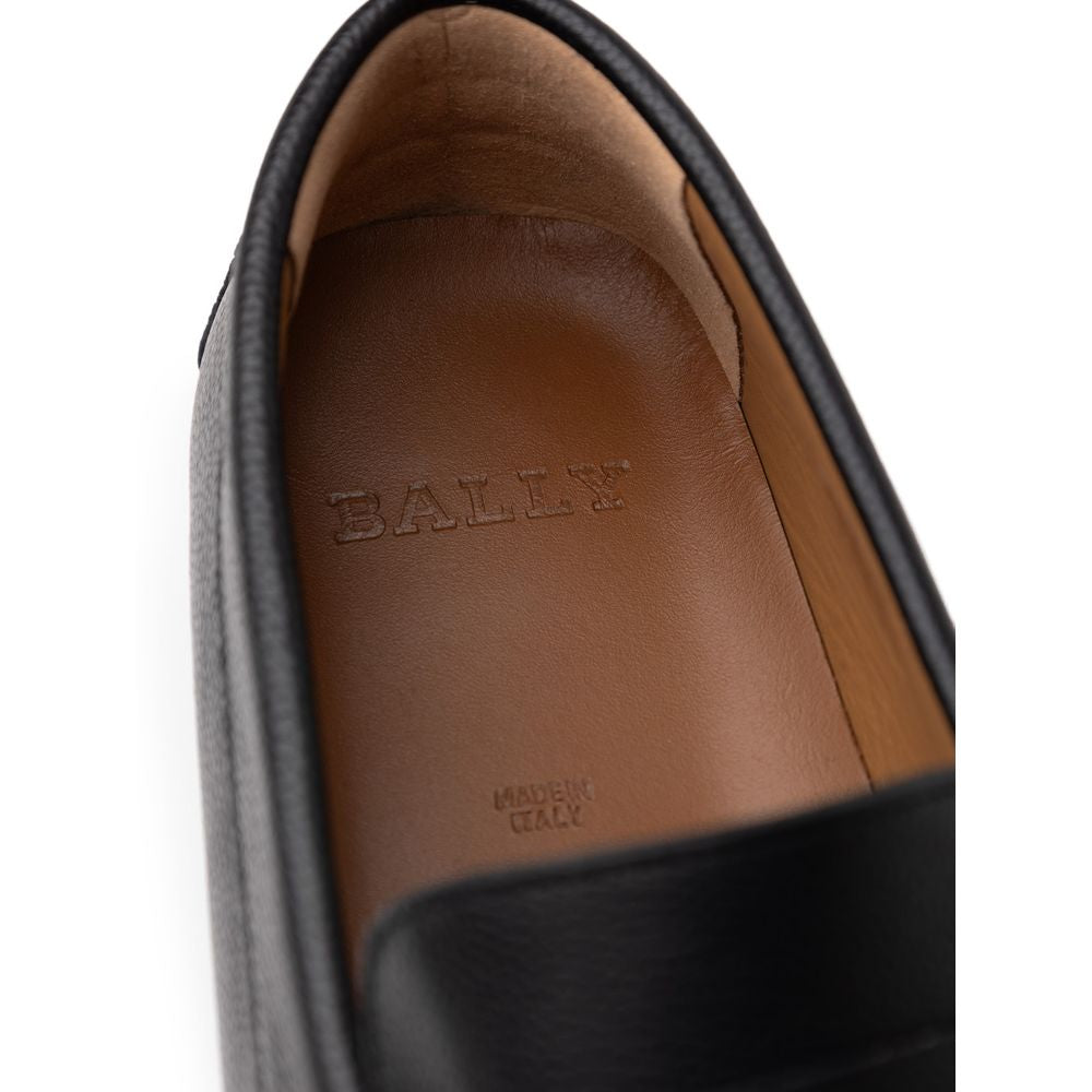 Black Leather Moccassin Bally