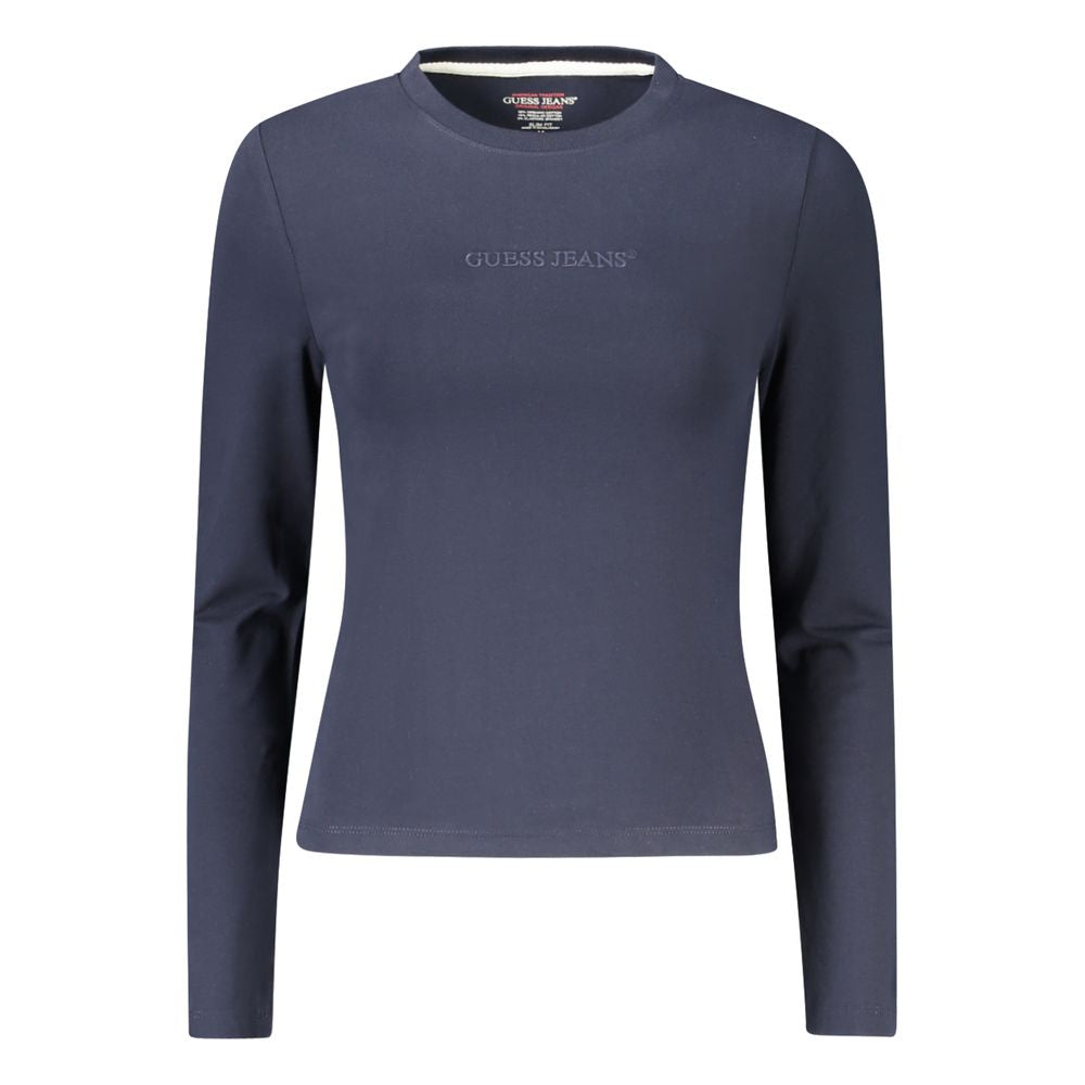 Blue Cotton Women T-Shirt Guess Jeans