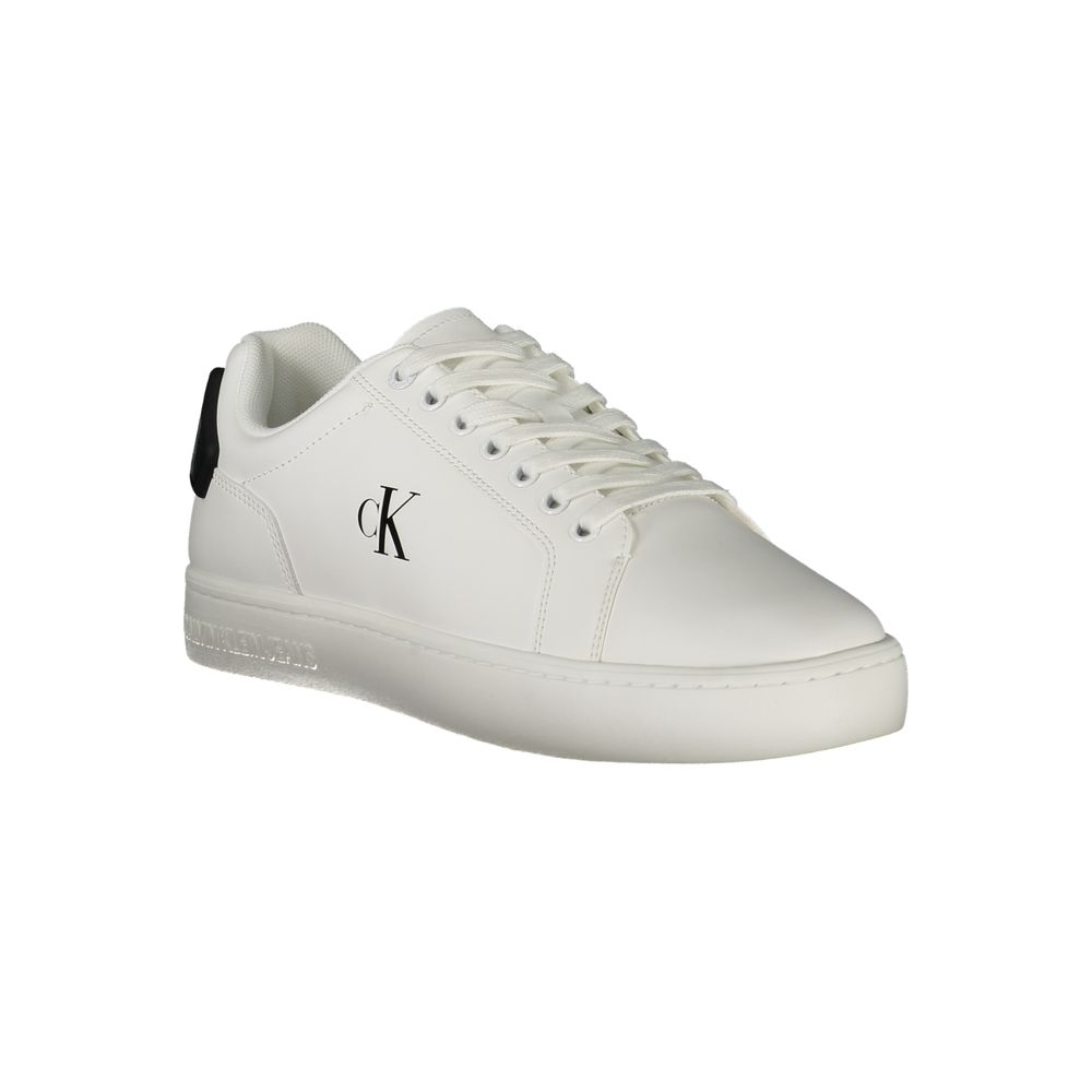 White Leather Men Sneaker Calvin Klein