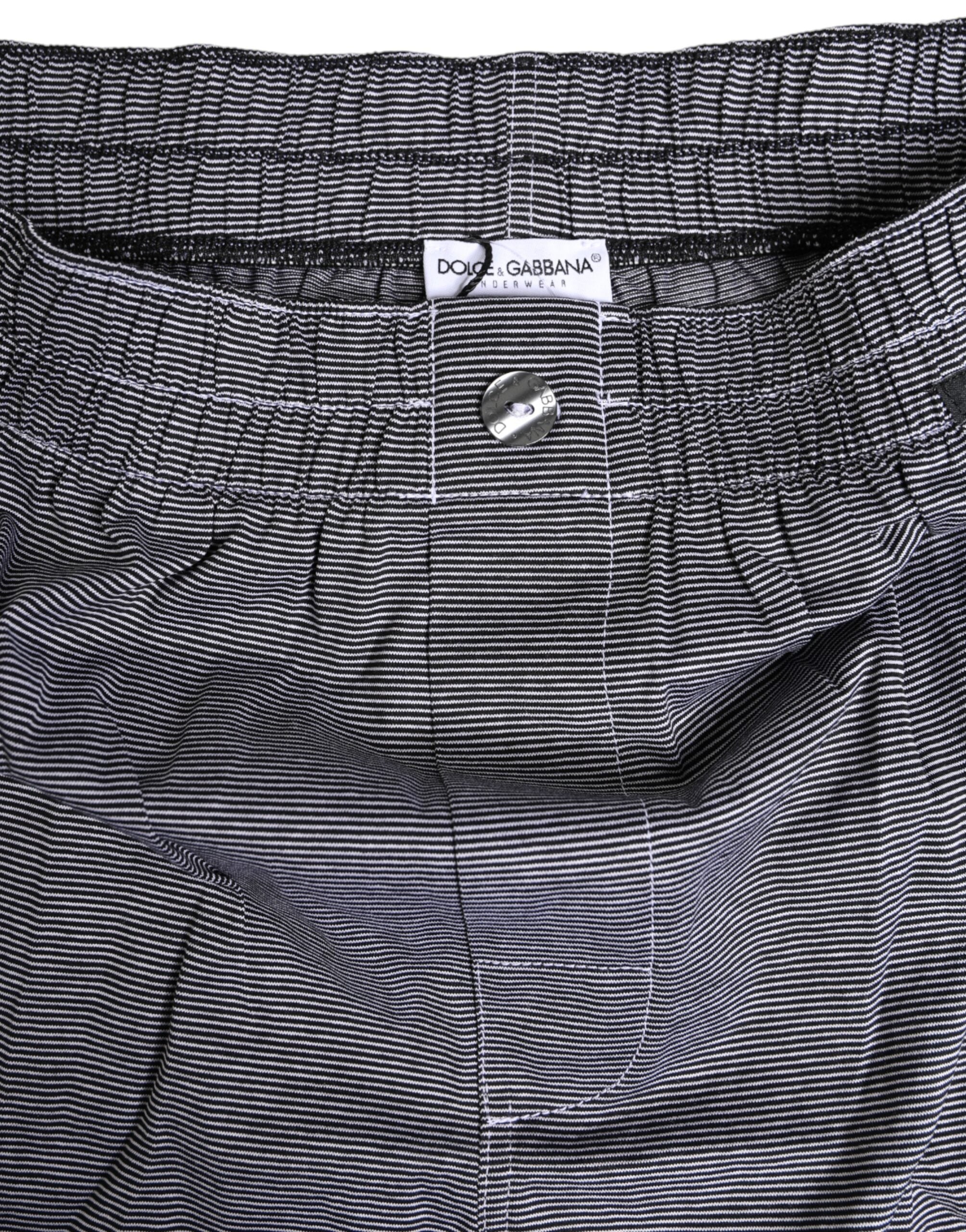 Gray Striped Cotton Regular Boxer Underwear Dolce & Gabbana