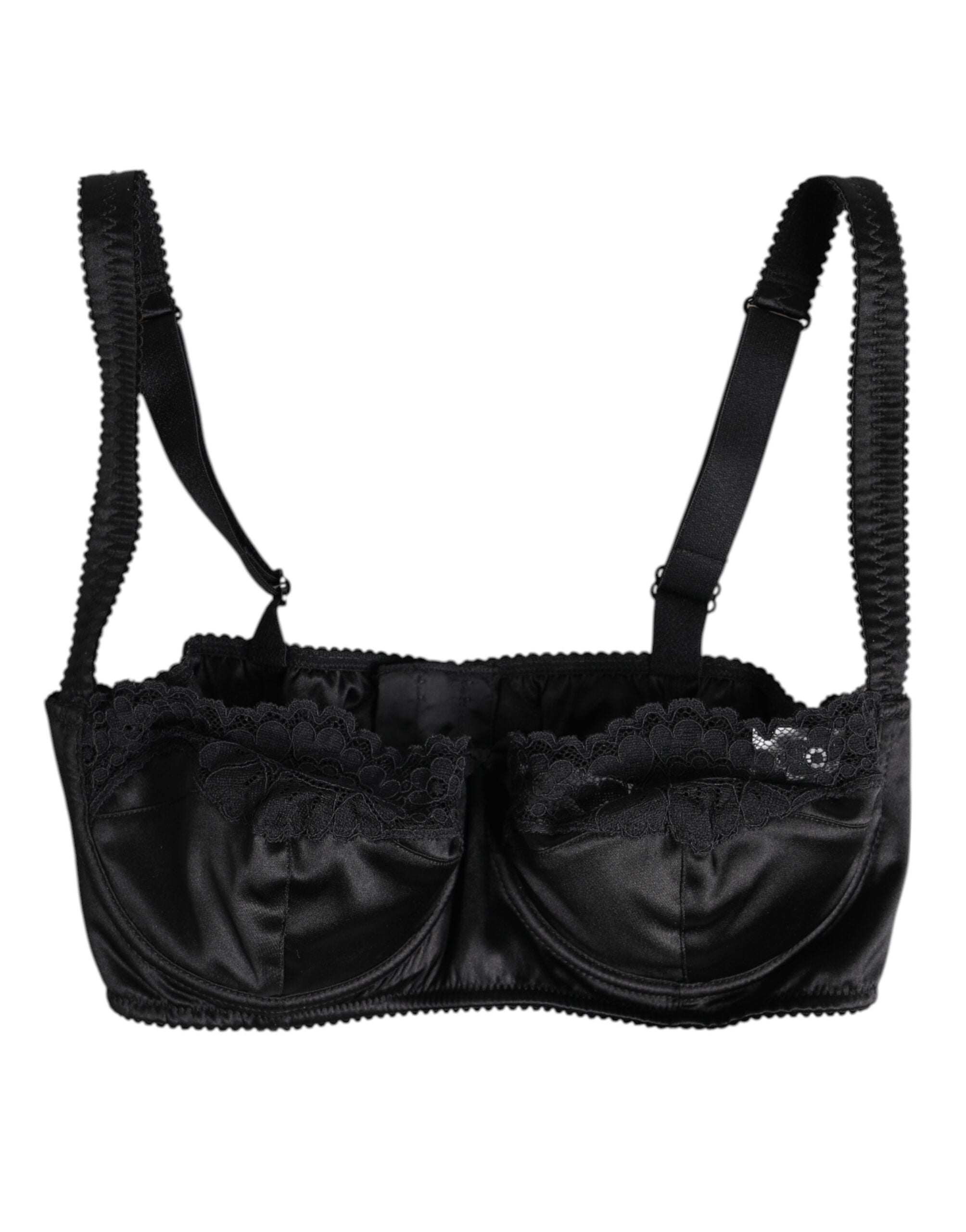 Black Silk Underwired Balconette Bra Underwear Dolce & Gabbana