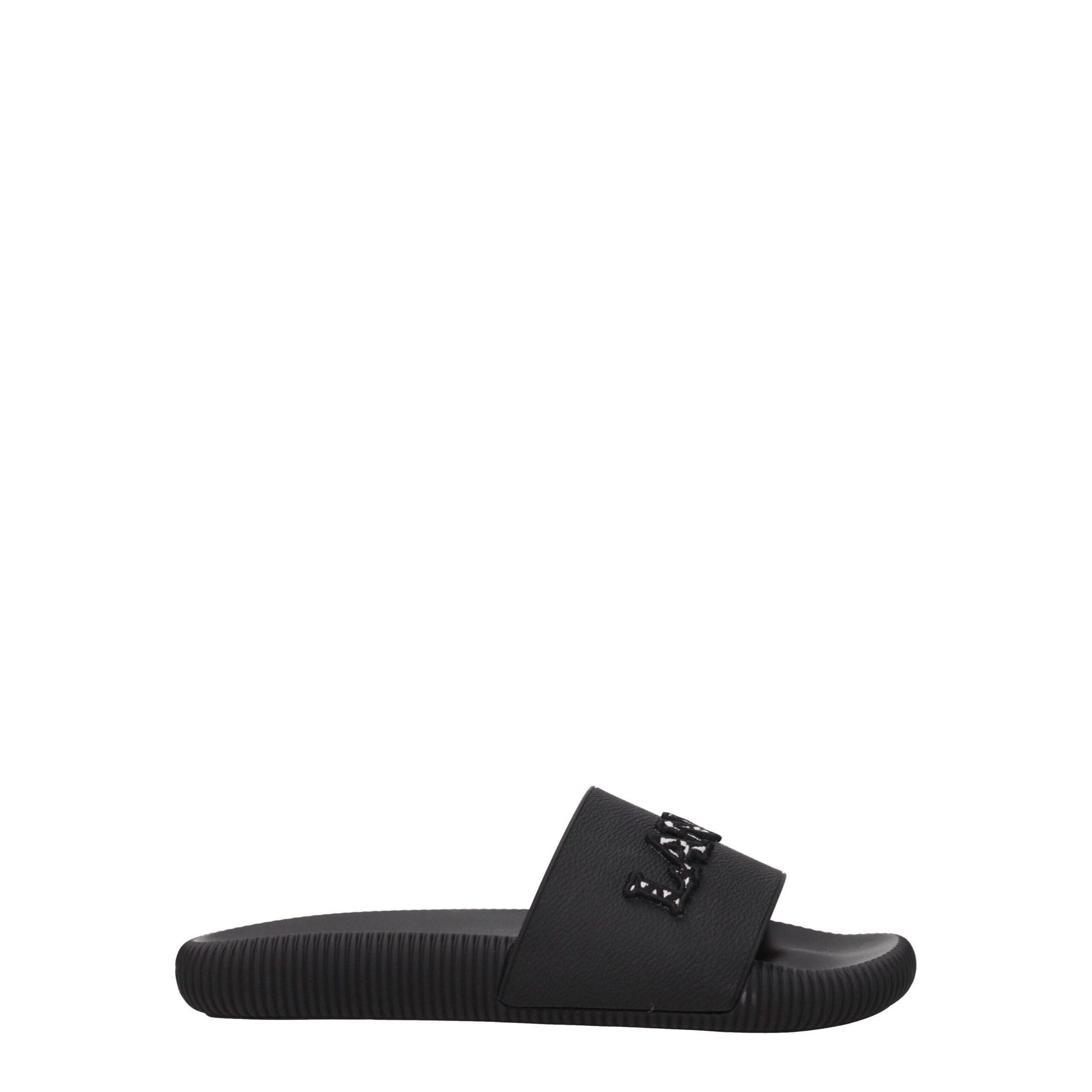 Black Cotton Slippers Sandals Lanvin