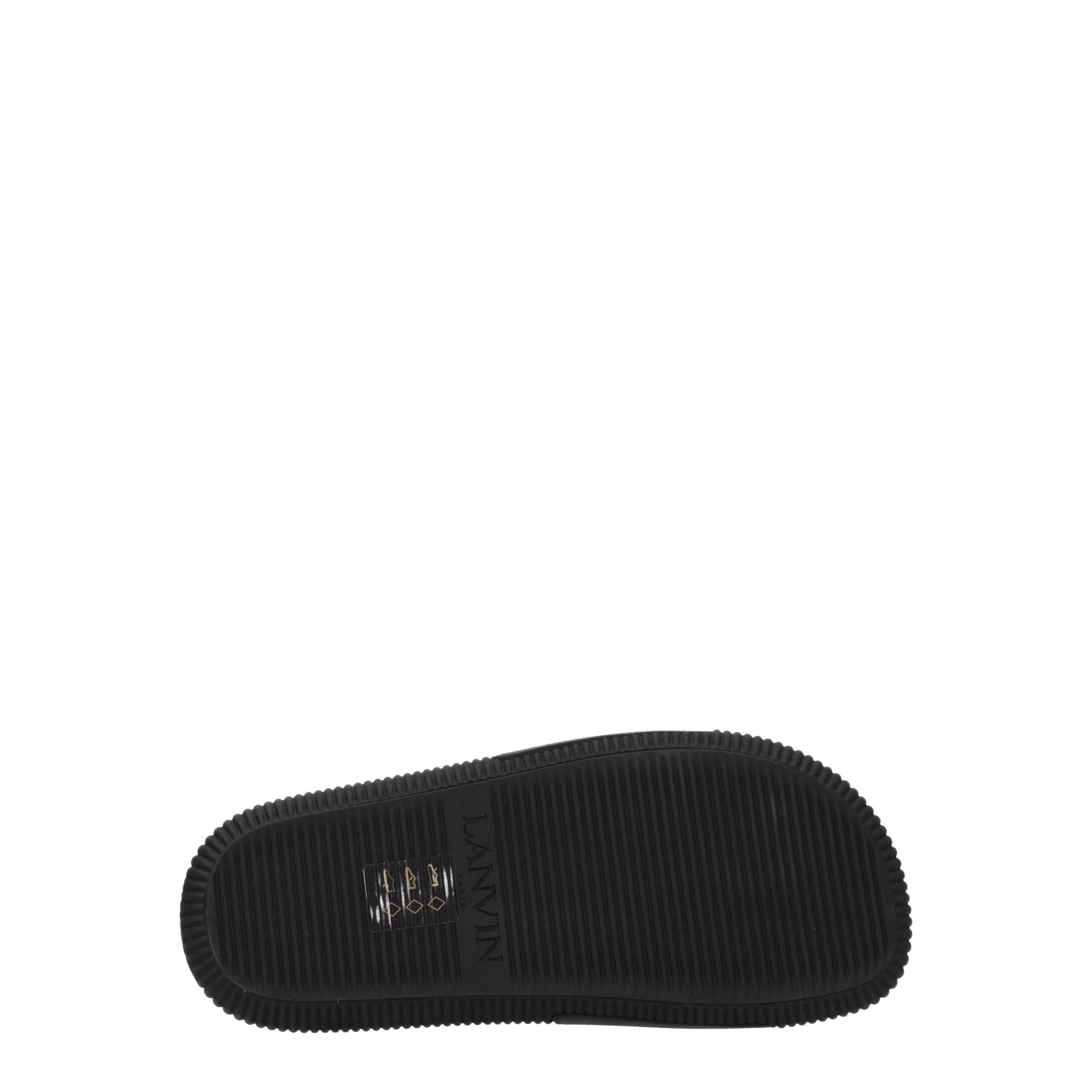 Black Cotton Slippers Sandals Lanvin