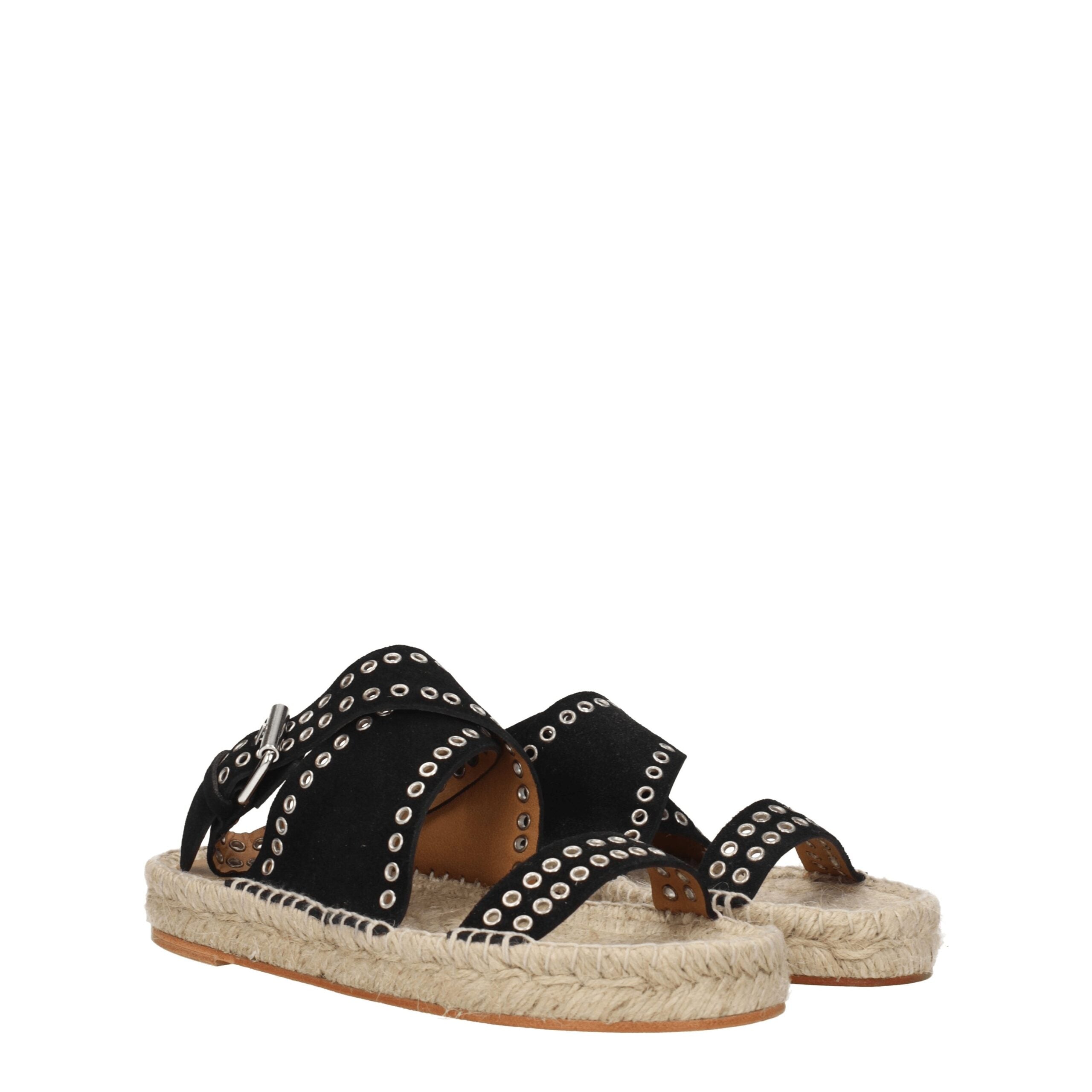 Black Leather Flat Sandals Isabel Marant