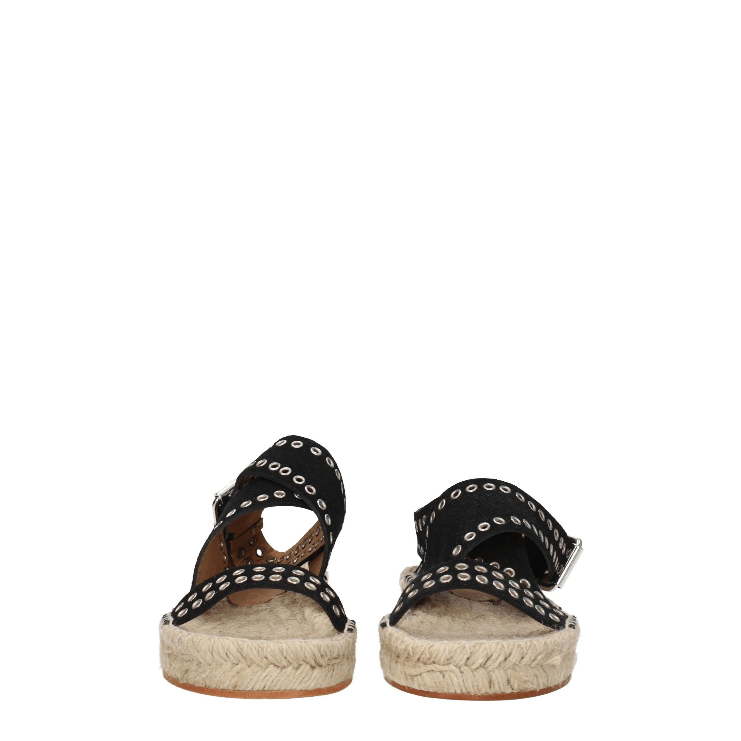 Black Leather Flat Sandals Isabel Marant