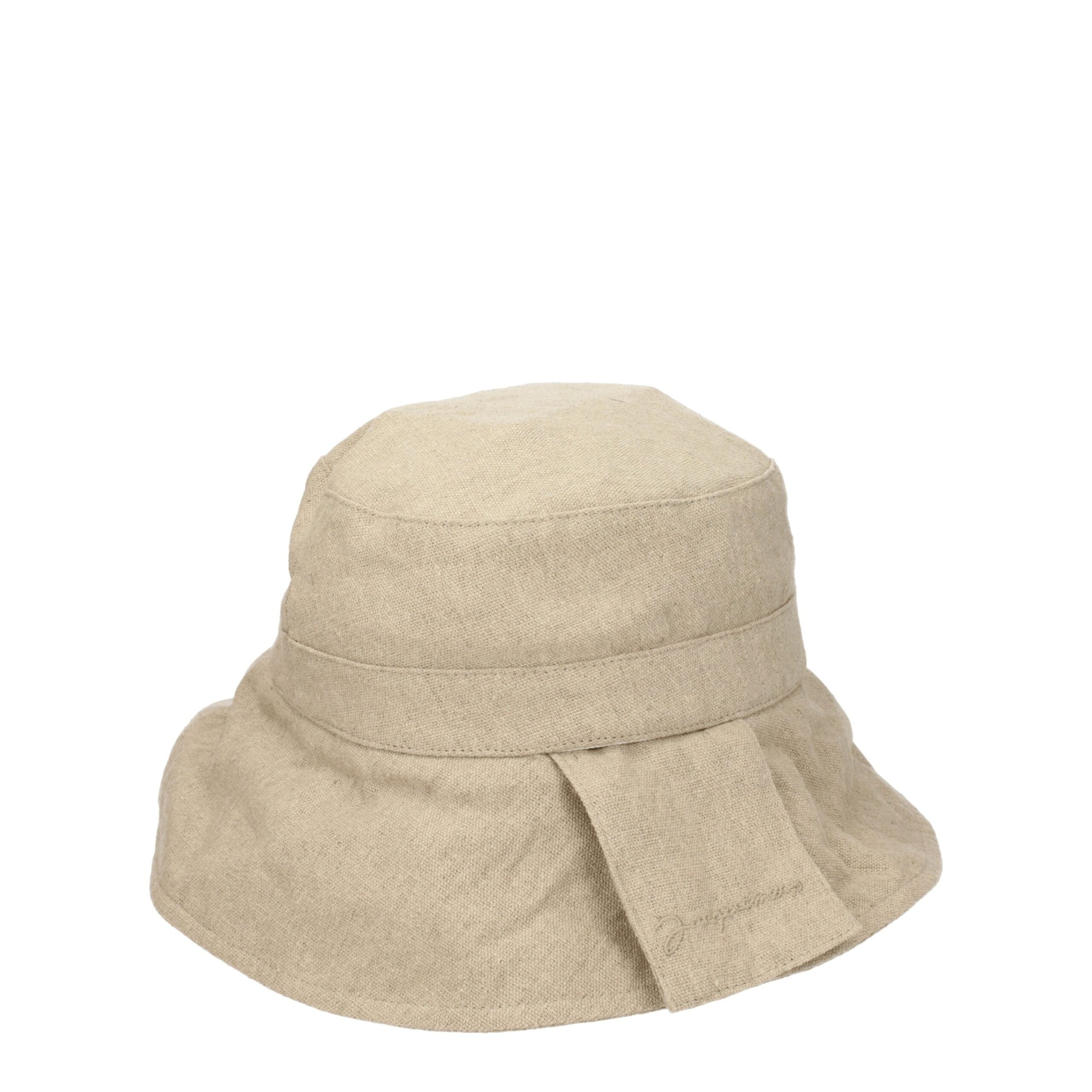 Beige Linen Bucket Hats Jacquemus