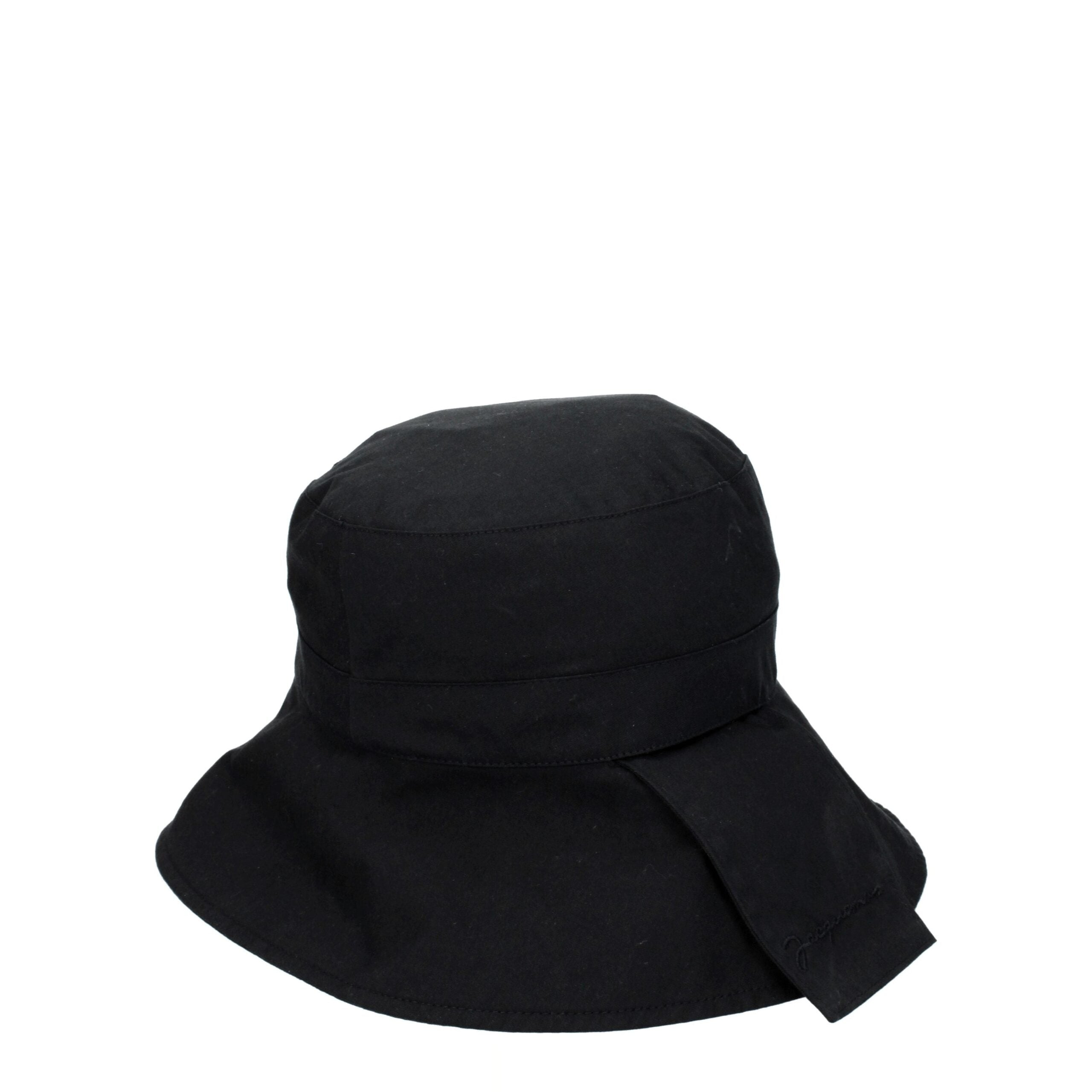 Black Cotton Bucket Hats Jacquemus