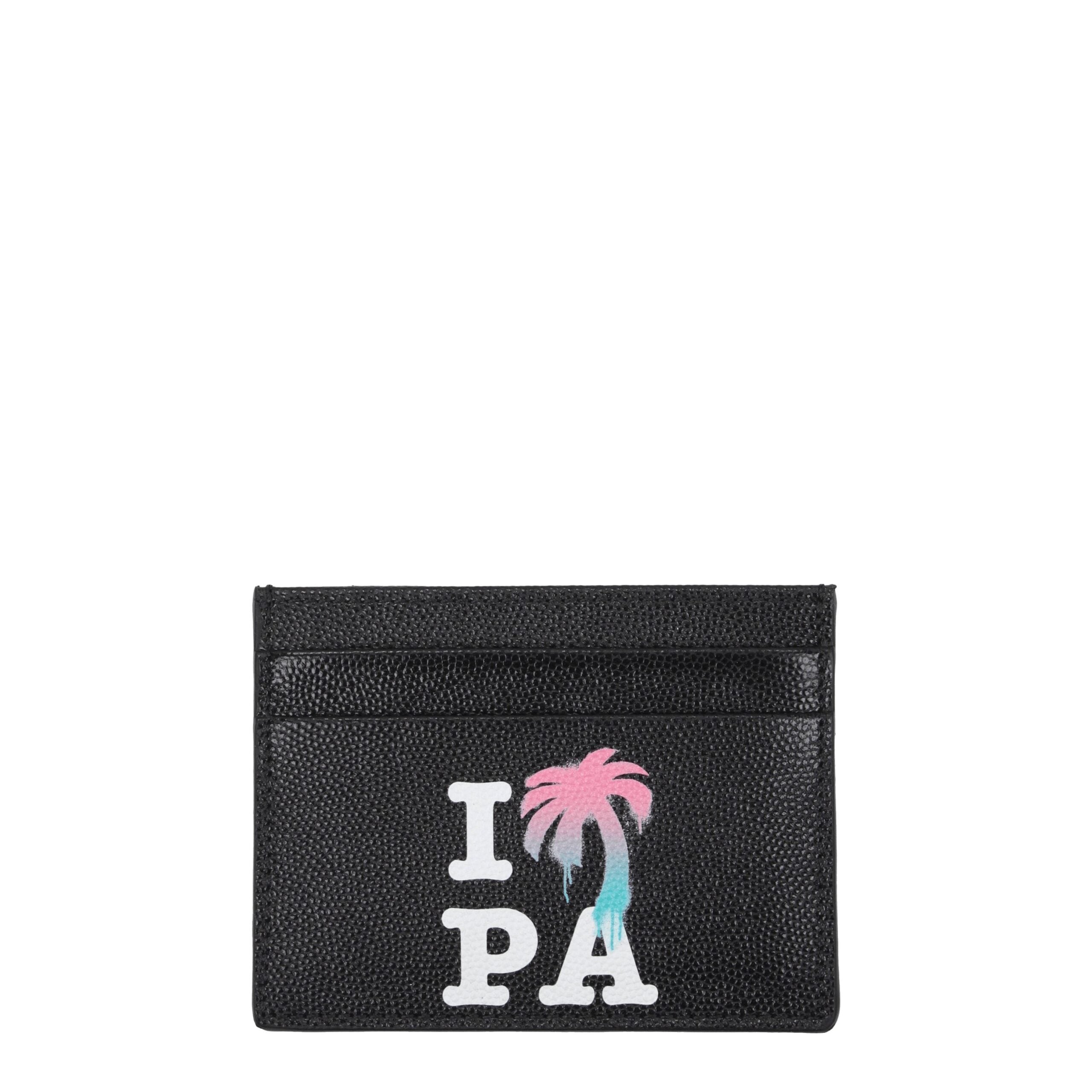 Black Leather Cardholders Palm Angels