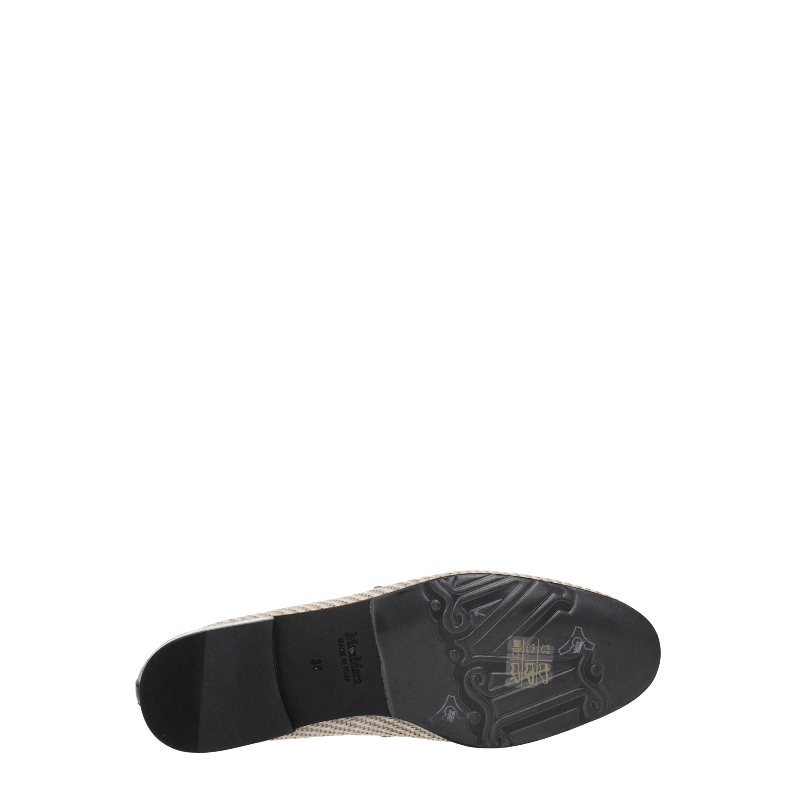 Beige Fabric Slip-On Loafers Max Mara