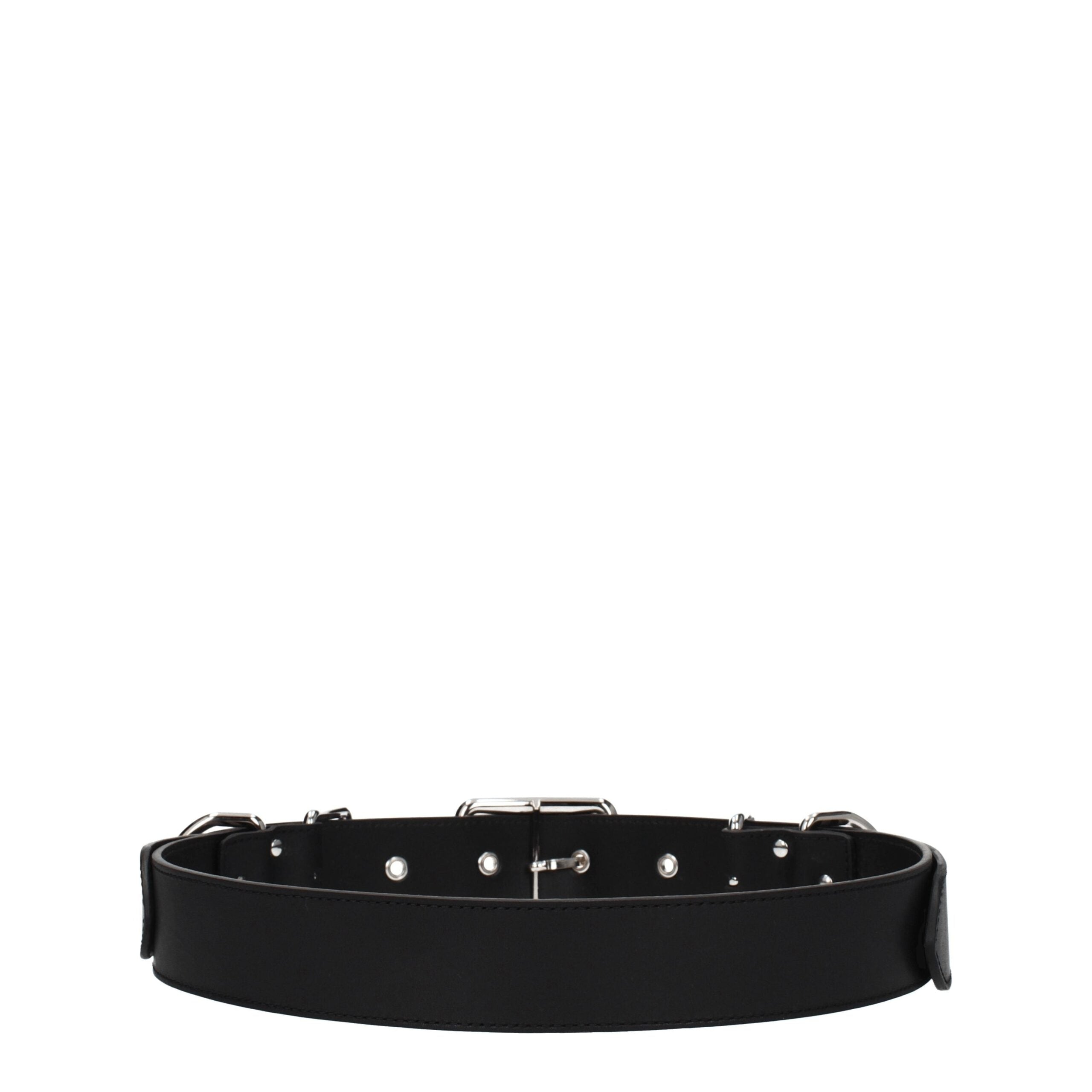 Black Leather Belts Moschino