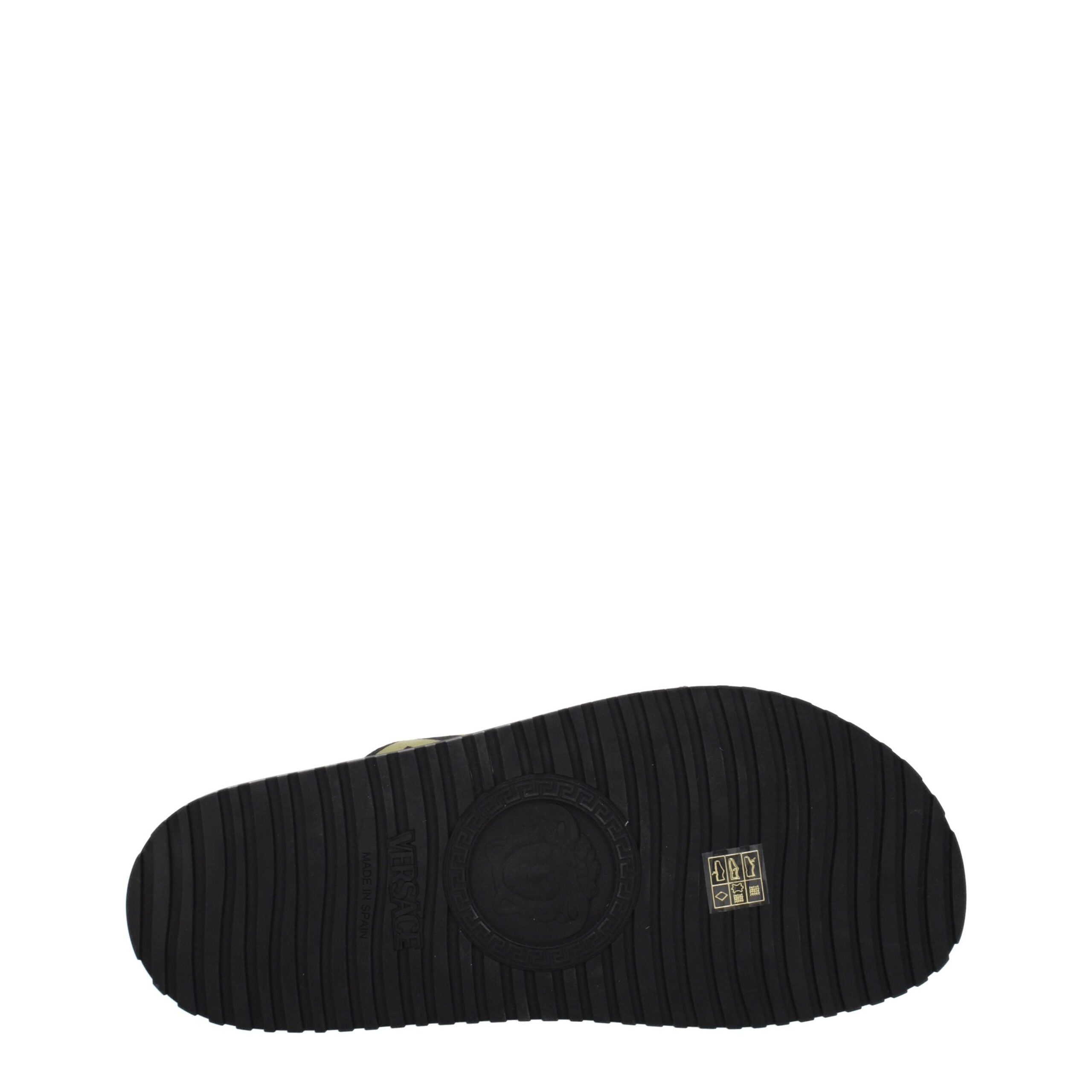 Black Fabric Slippers Sandals Versace