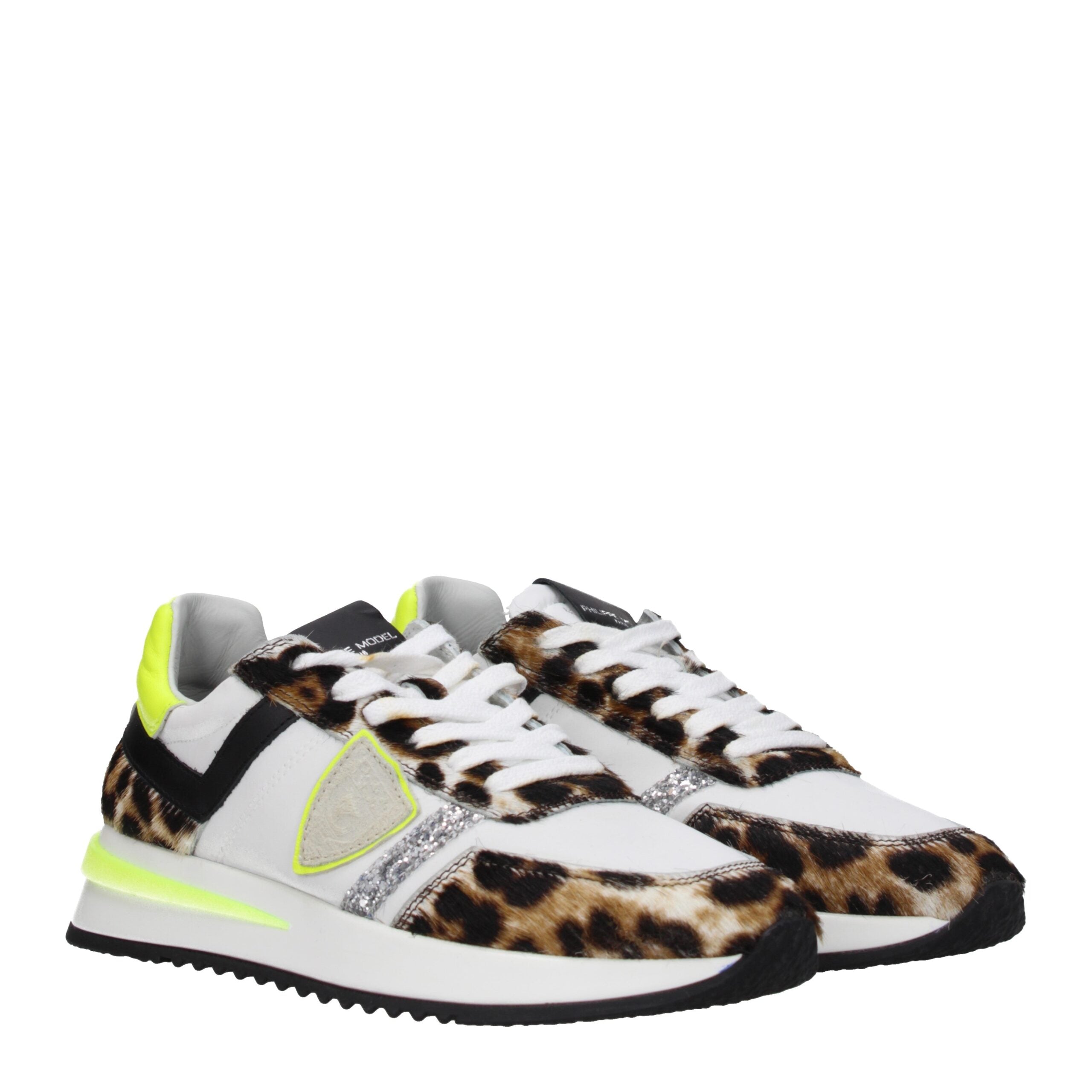 White Fabric Athletic Sneakers Philippe Model