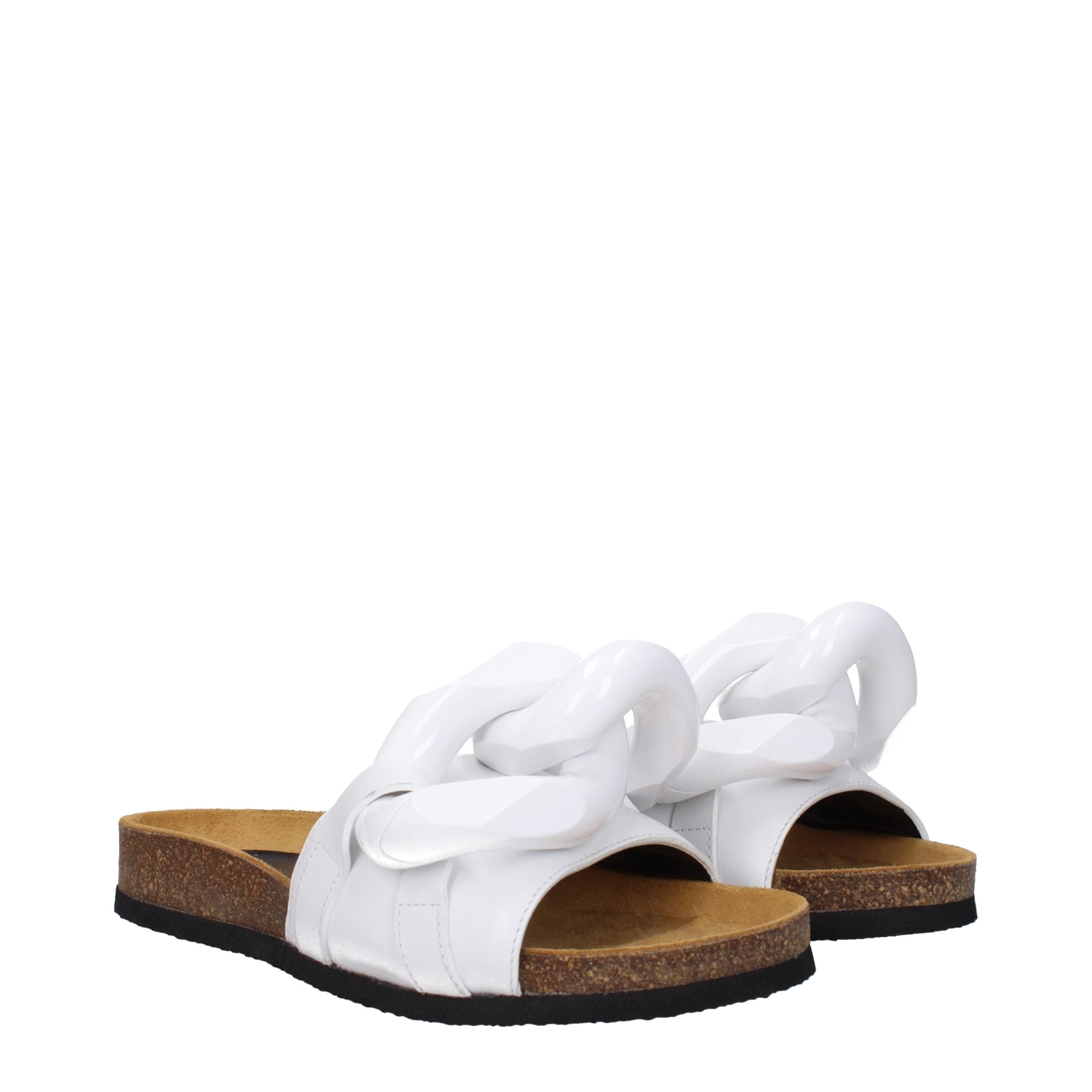 White Leather Slippers Sandals Jw Anderson
