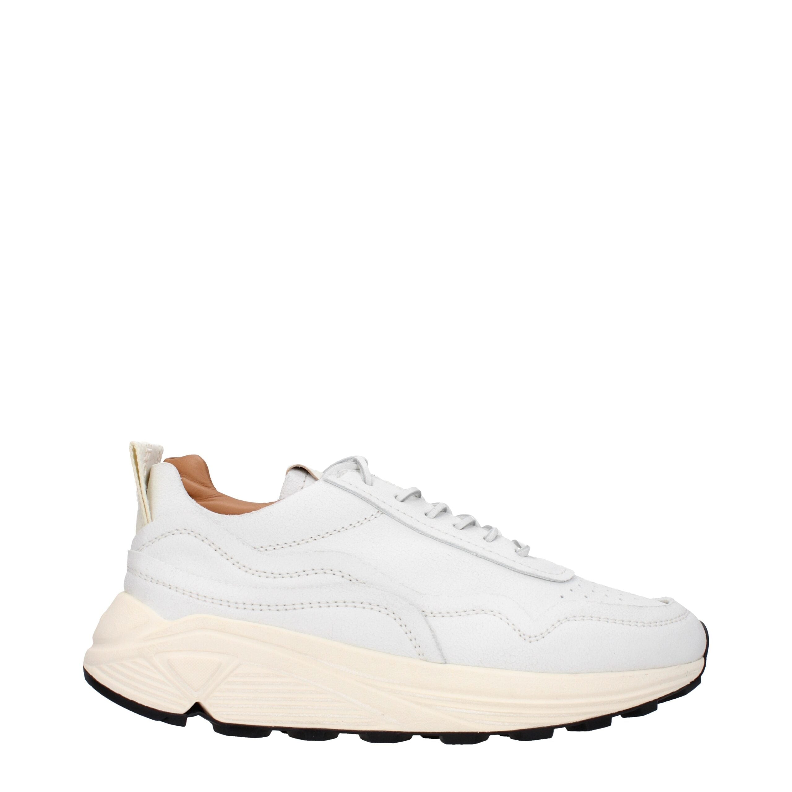 White Leather Chunky Sneakers Buttero