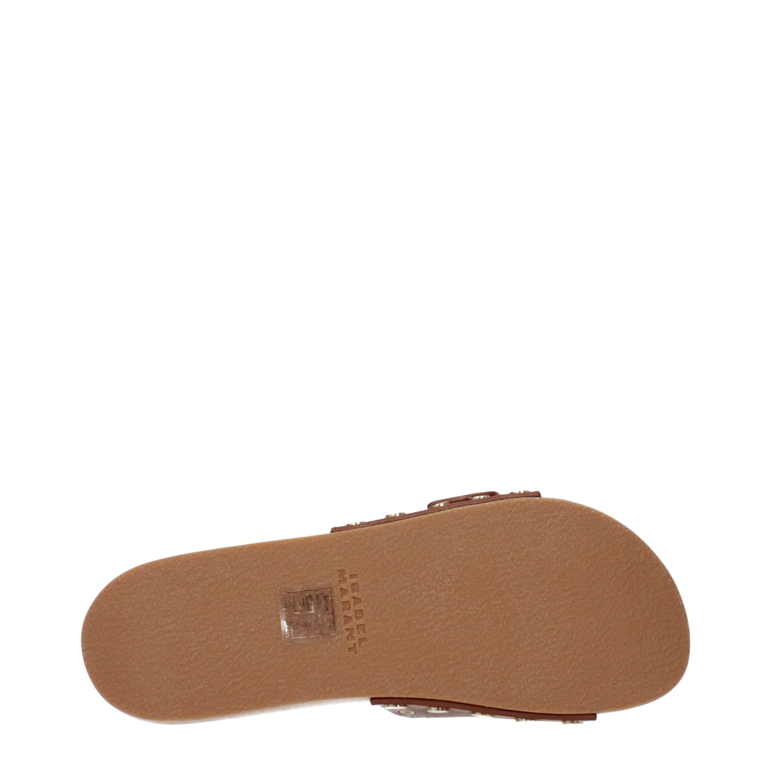 Brown Leather Slippers Sandals Isabel Marant