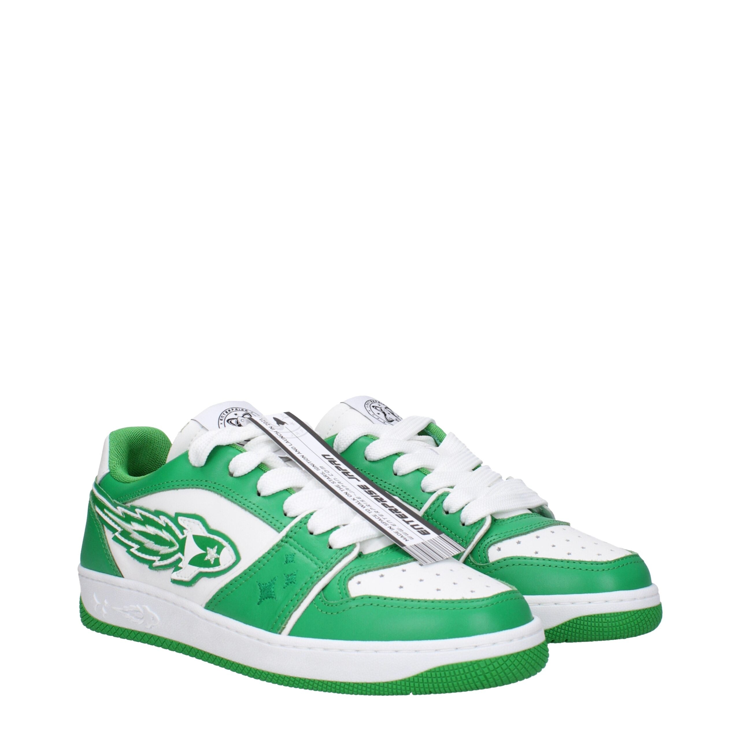 Green Leather Low Tops Enterprise Japan