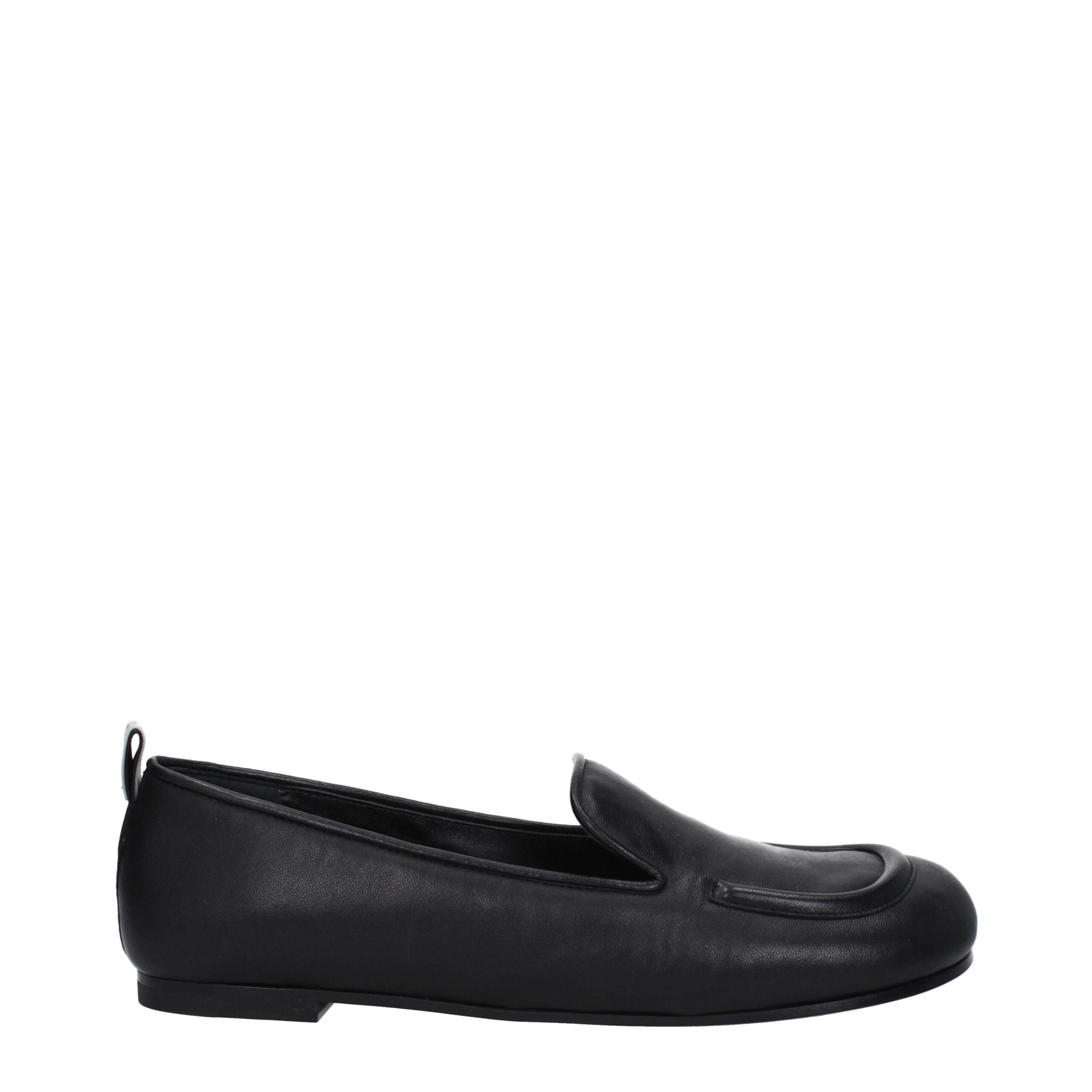 Black Leather Slip-On Loafers Premiata