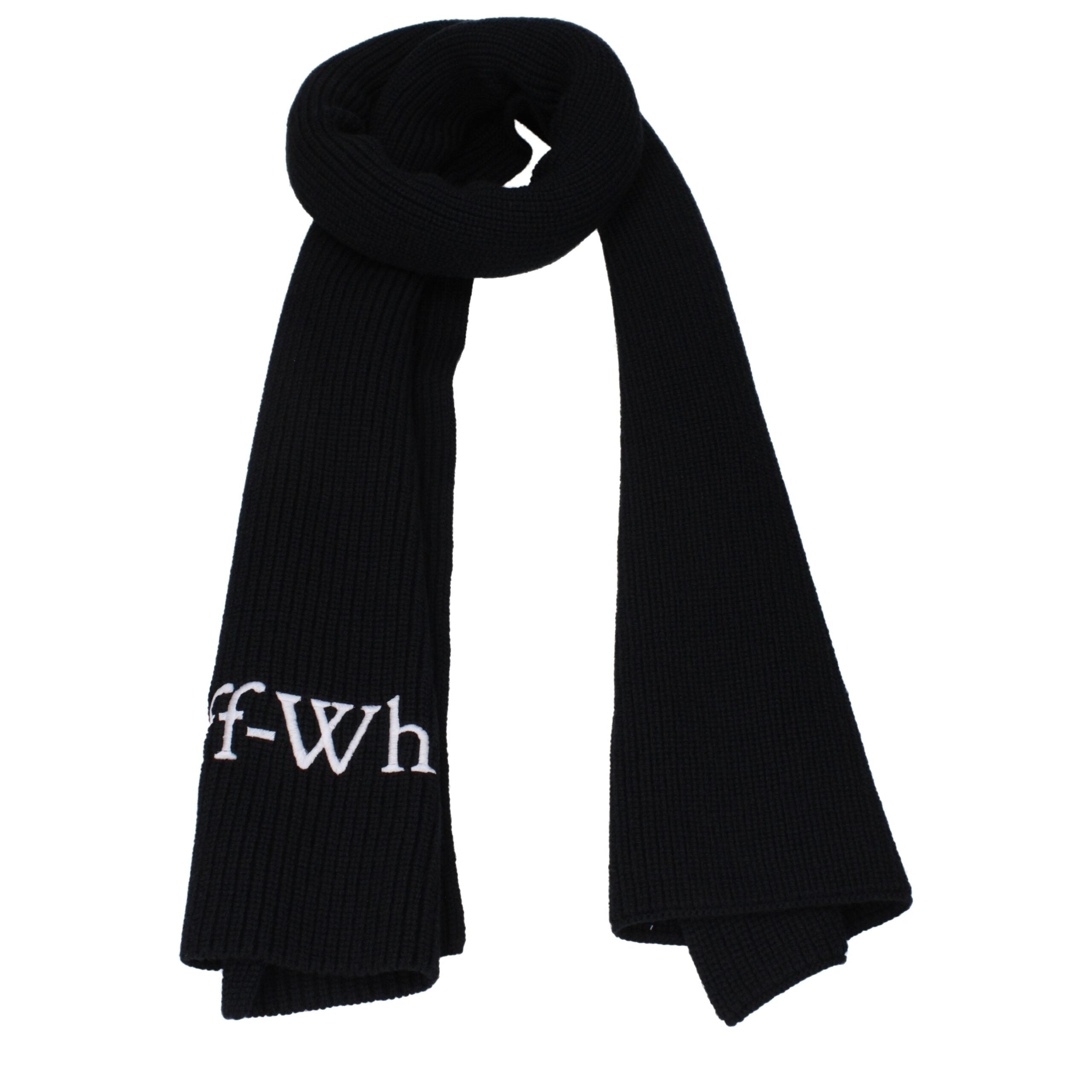 Black Wool Scarves Off-White