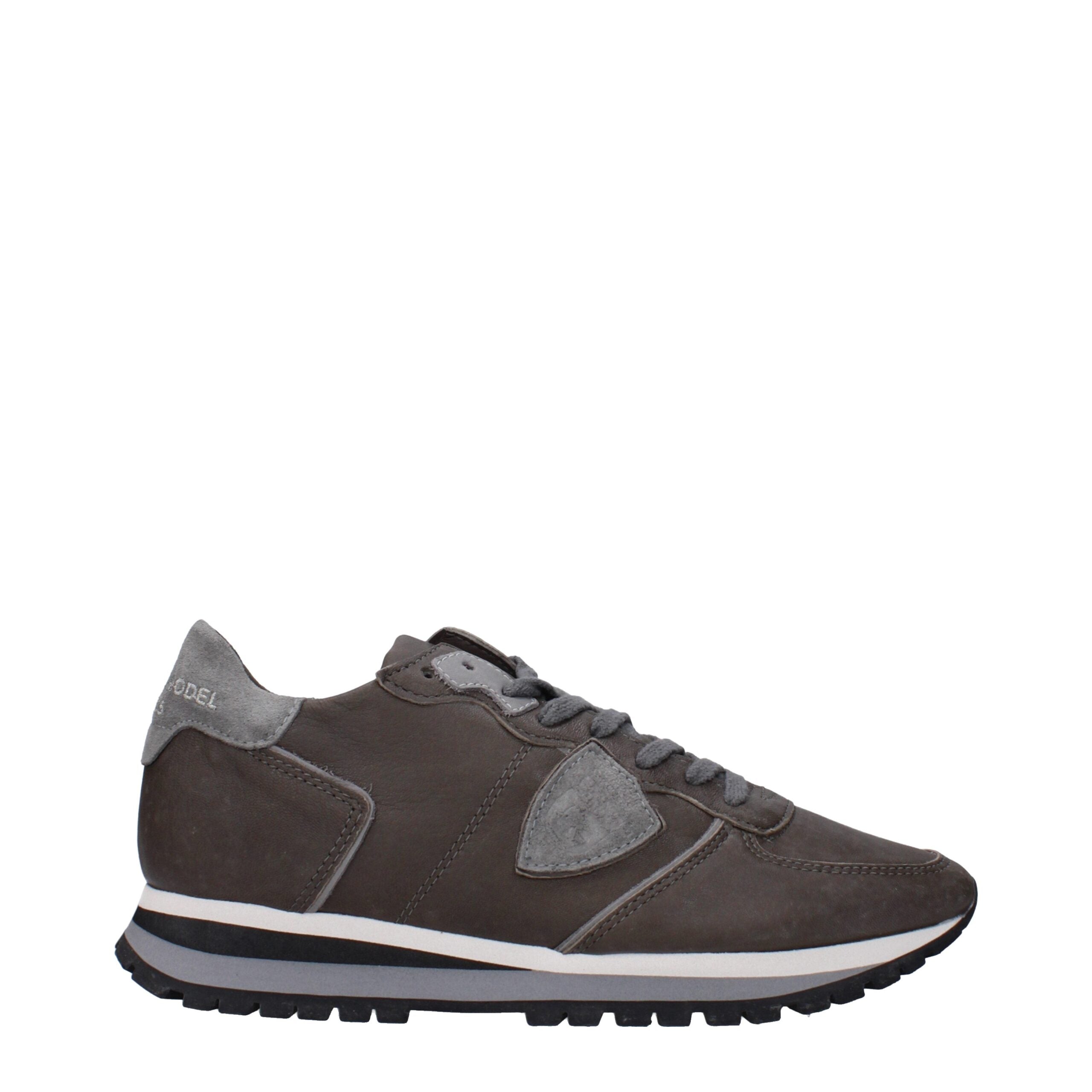 Gray Leather Sneakers Philippe Model