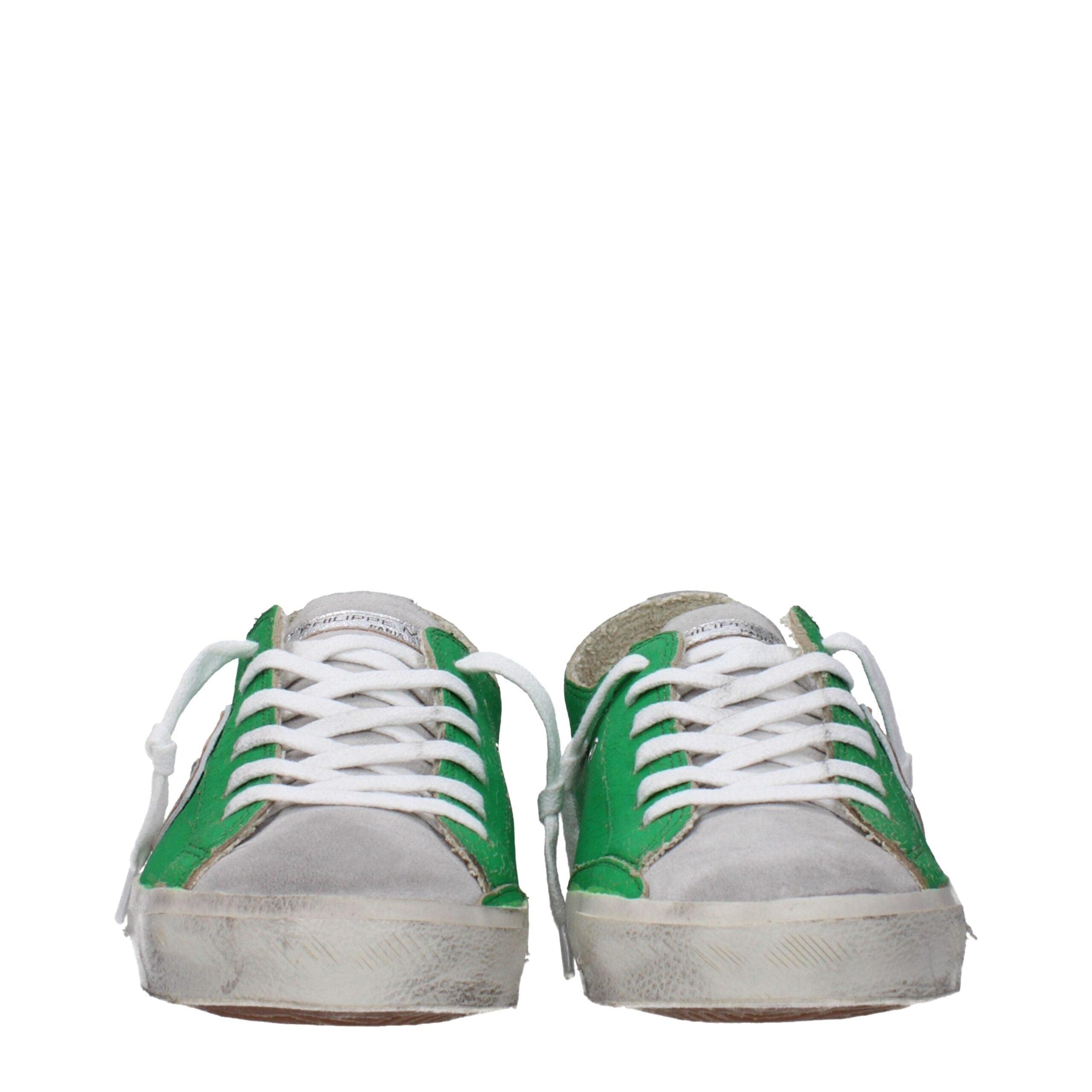 Green Leather Low Tops Philippe Model