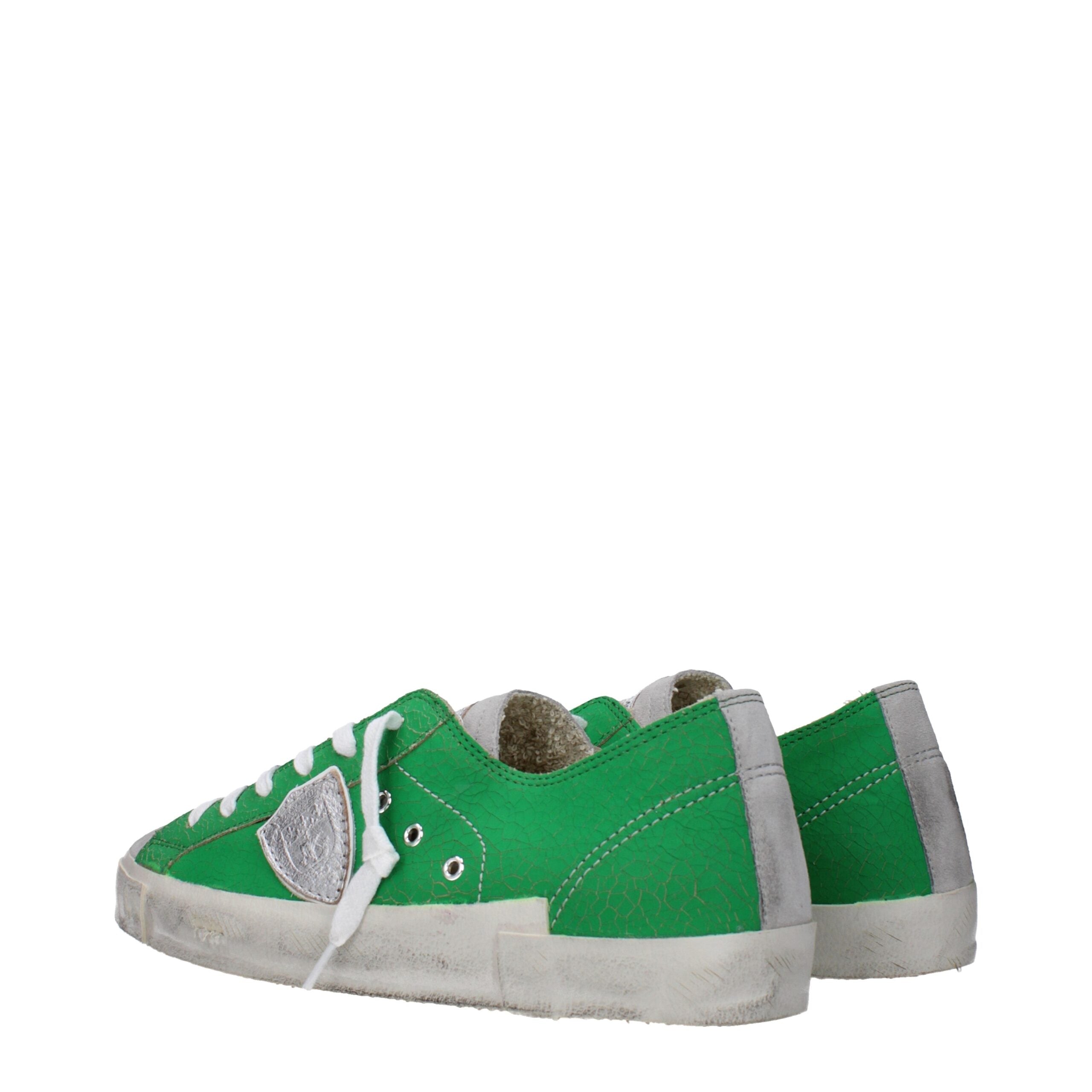 Green Leather Low Tops Philippe Model
