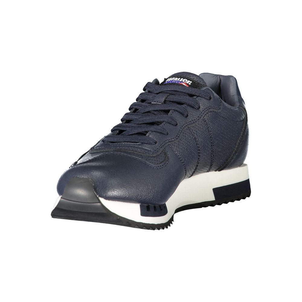 Blue Leather Men Sneaker Blauer