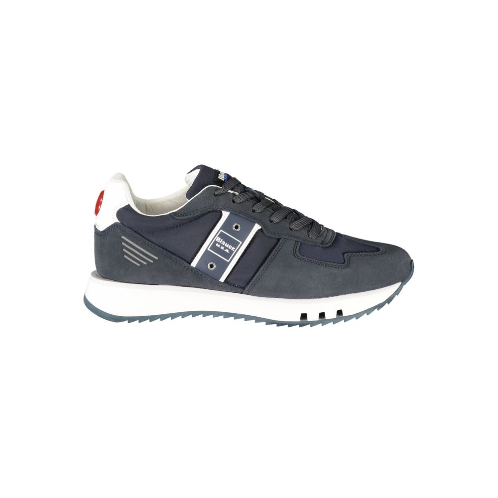 Blue Leather Men Sneaker Blauer