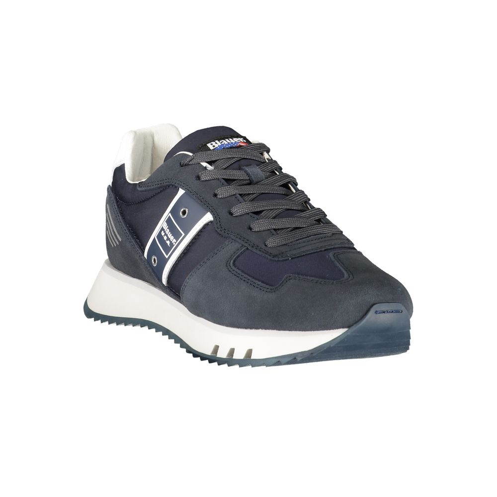 Blue Leather Men Sneaker Blauer