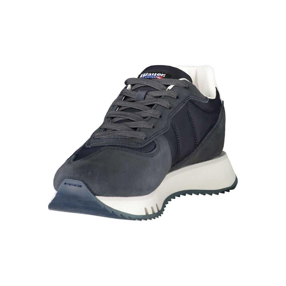 Blue Leather Men Sneaker Blauer