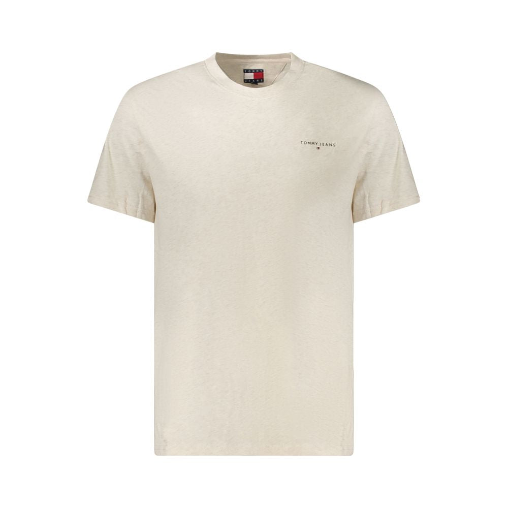 Beige Cotton Men T-Shirt Tommy Hilfiger