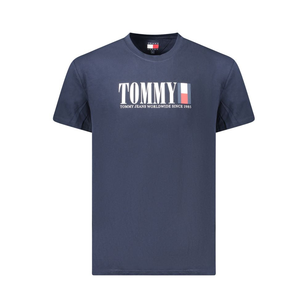 Blue Cotton Men T-Shirt Tommy Hilfiger