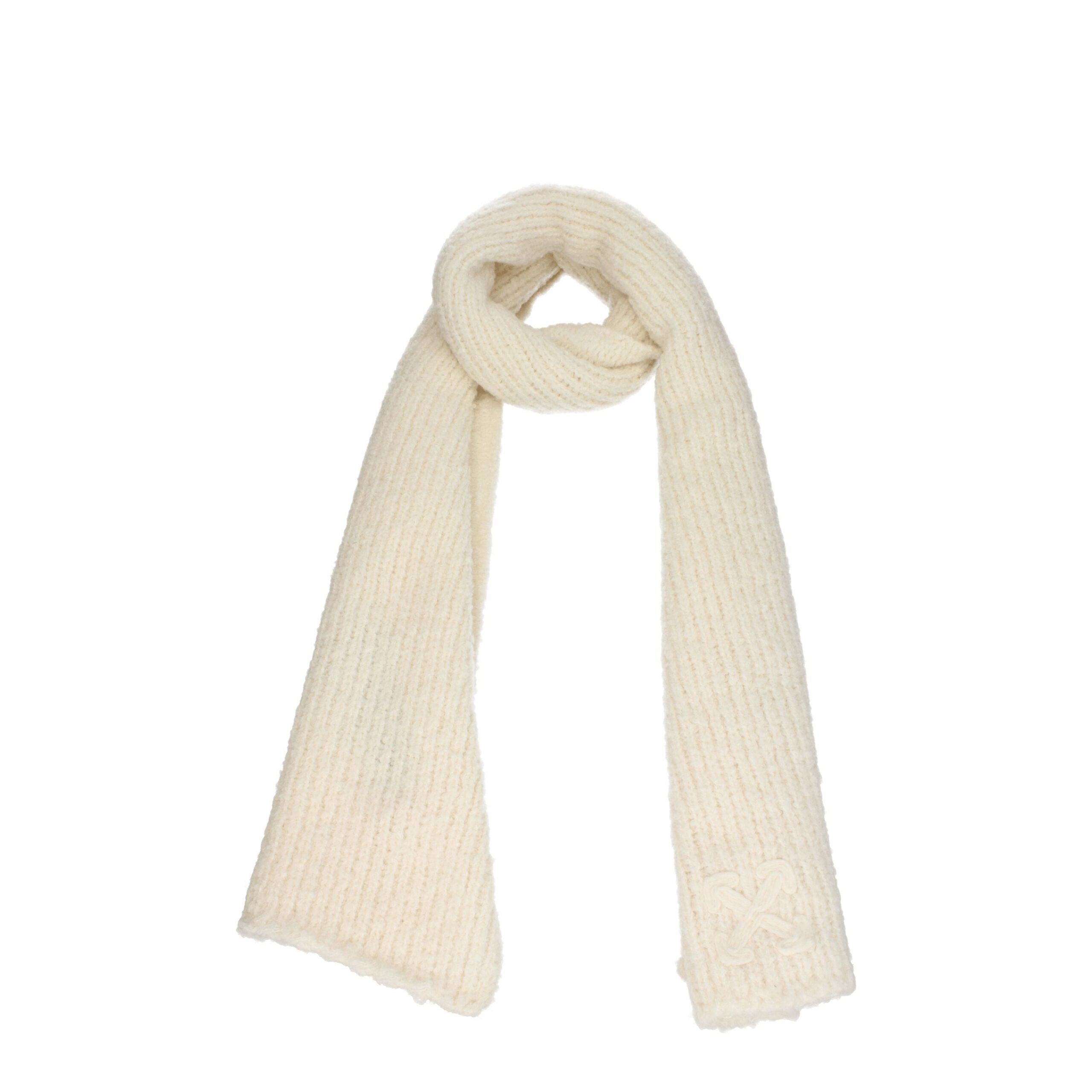 Beige Wool Scarves Off-White
