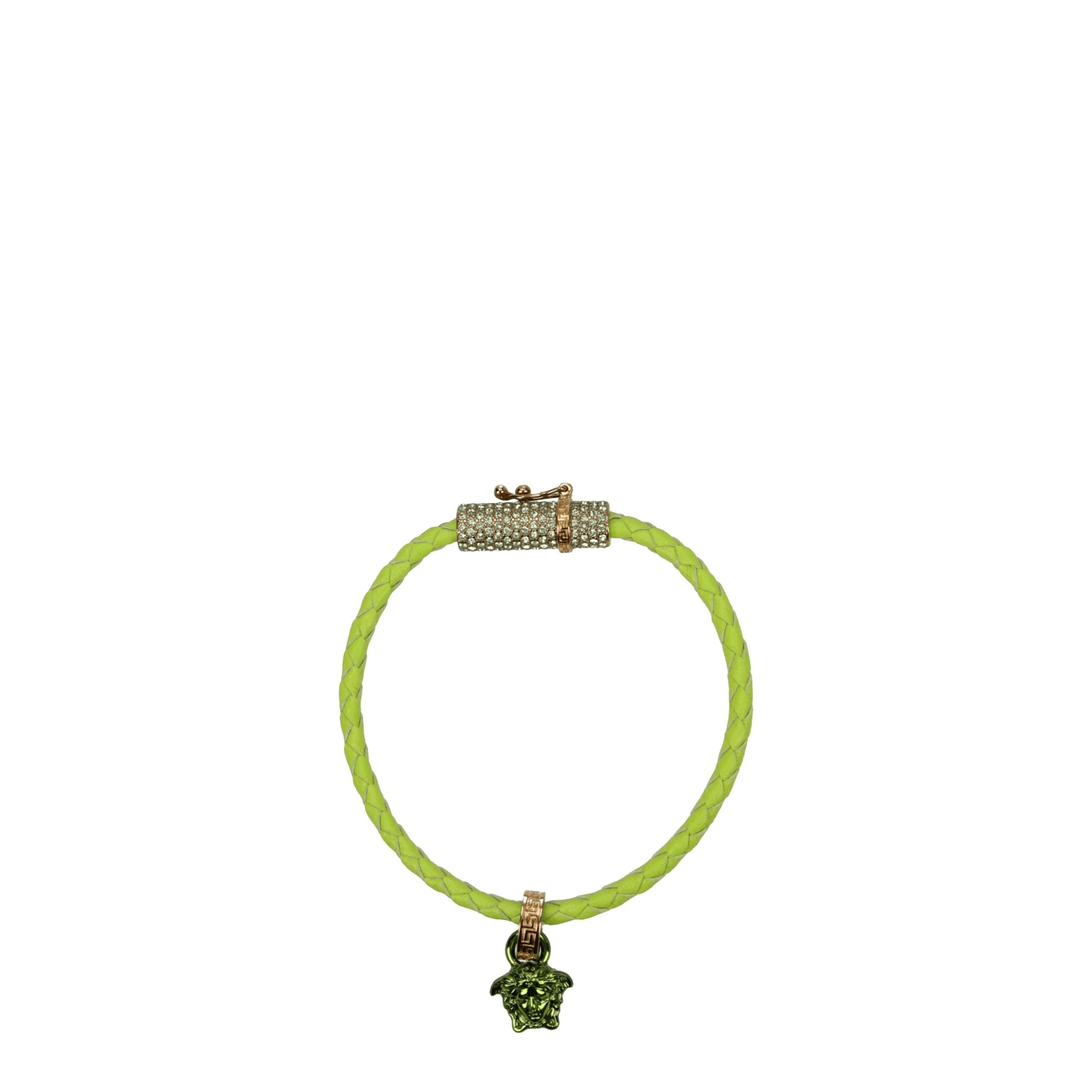 Green Leather Bracelets Versace