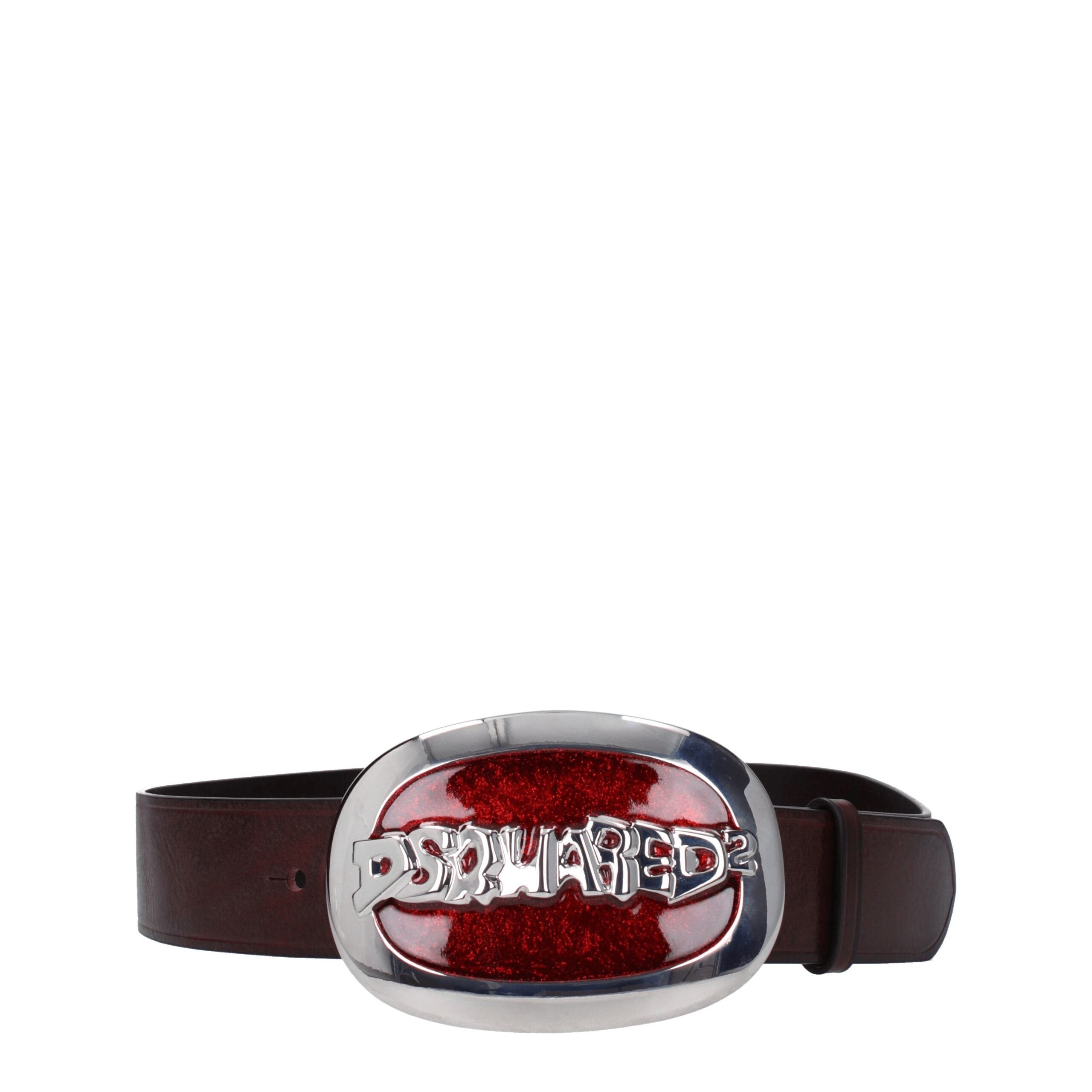 Brown Leather Regular Belts Dsquared²