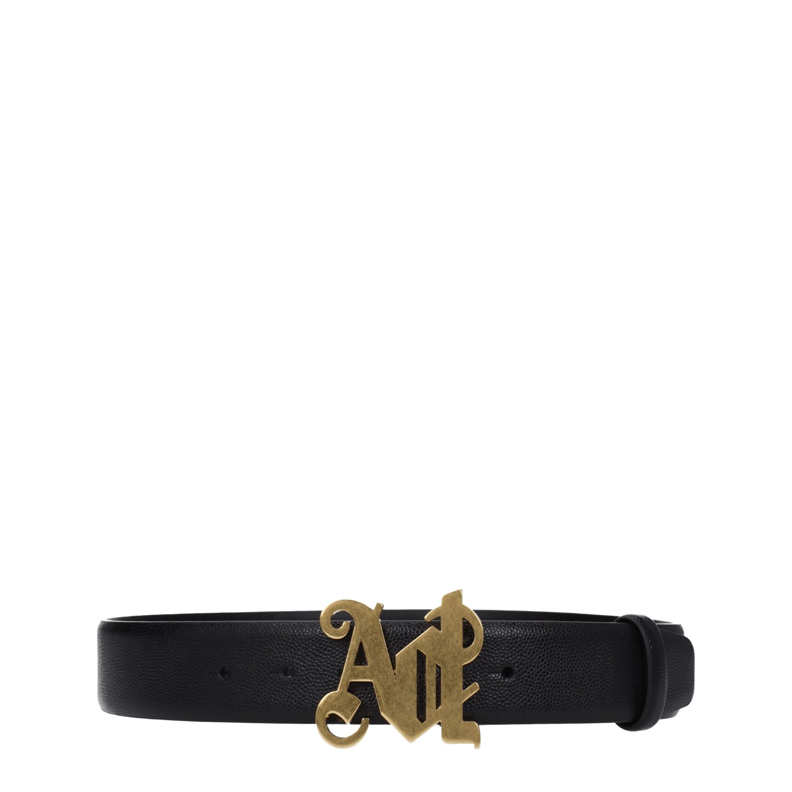 Black Leather Regular Belts Palm Angels