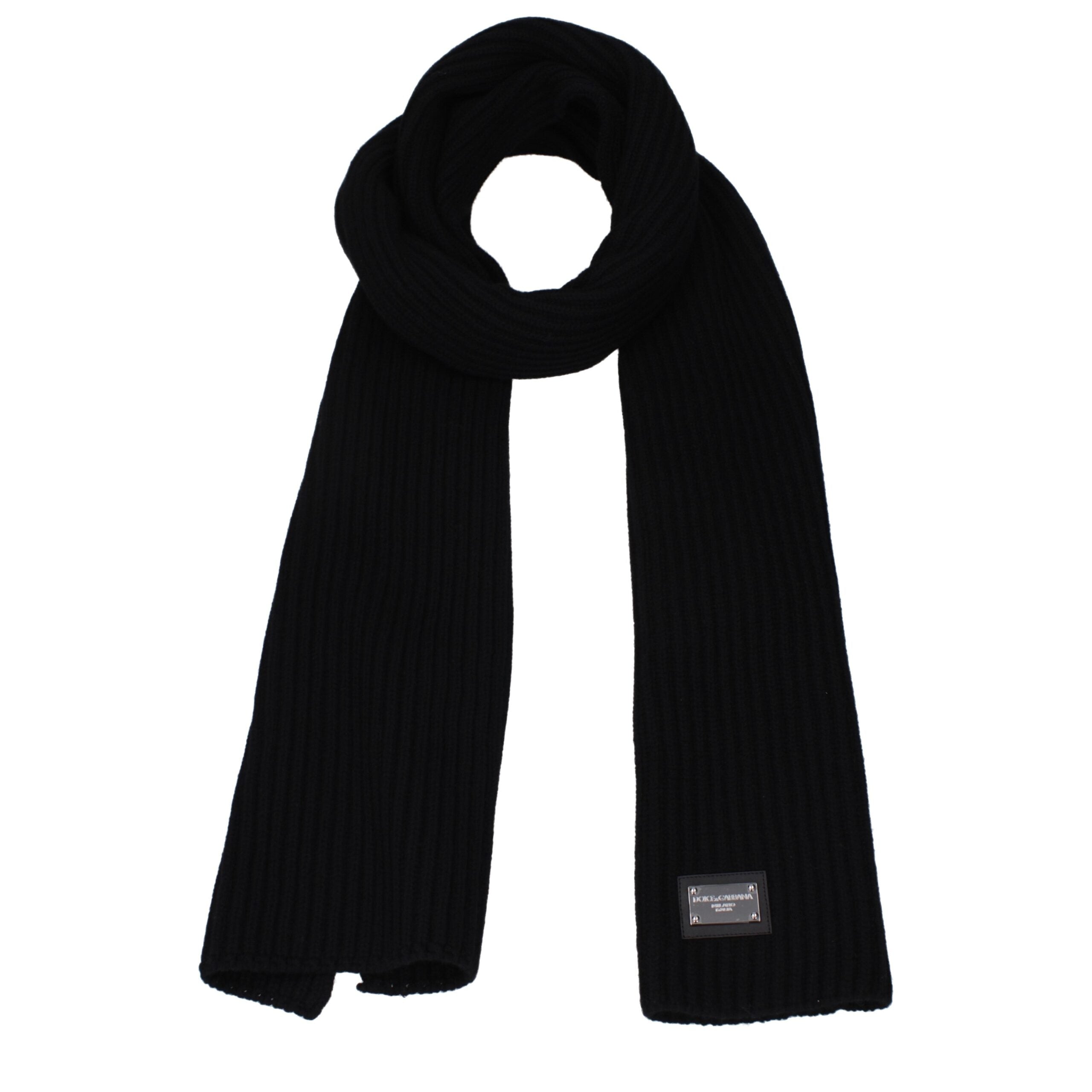 Black Wool Scarves Dolce & Gabbana