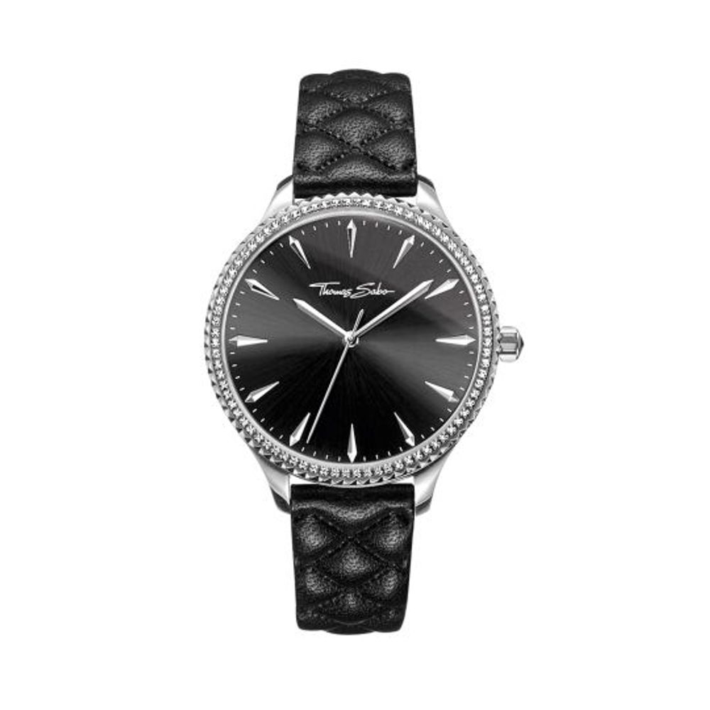 Black Leather Watch Thomas Sabo