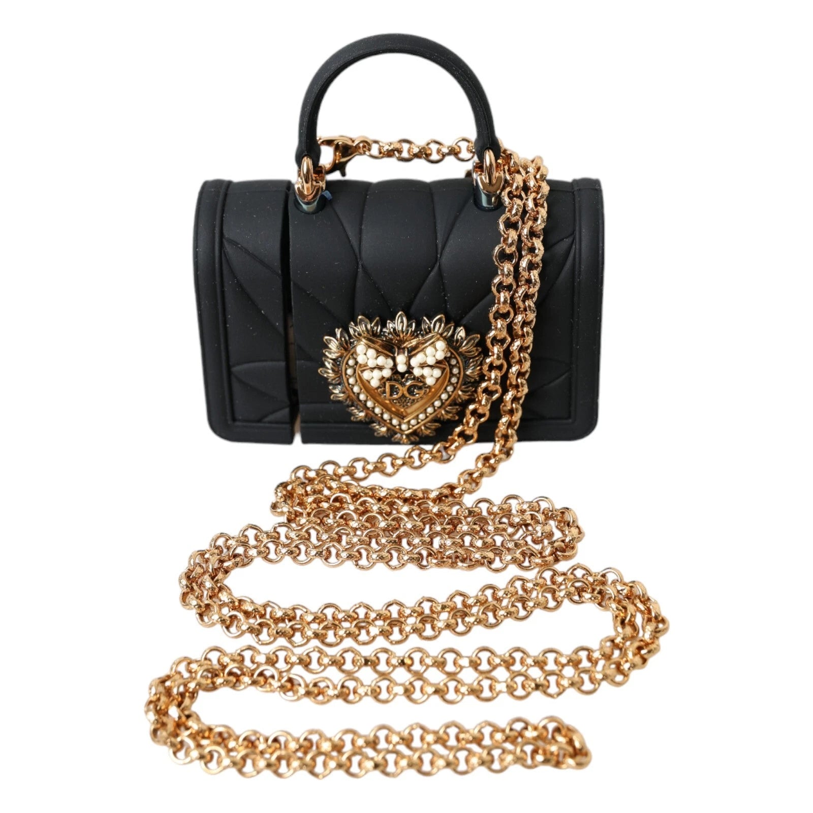 Case Black Silicone Devotion Heart Cover Hand Bag Airpod Dolce & Gabbana