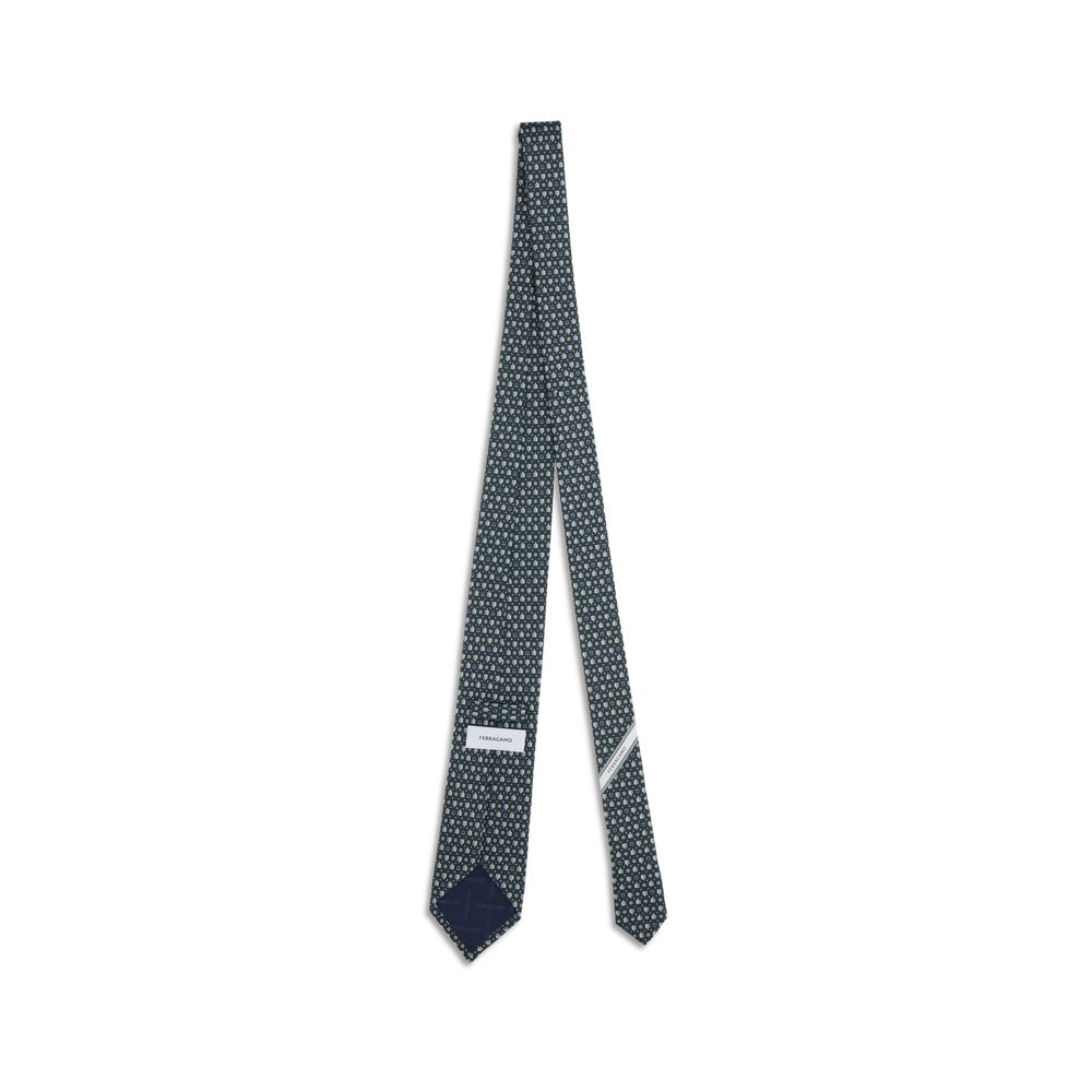 Tortoise print silk Tie Ferragamo