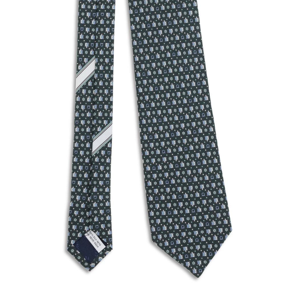 Tortoise print silk Tie Ferragamo