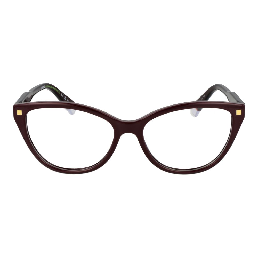 Burgundy Women Glasses Frame Polaroid