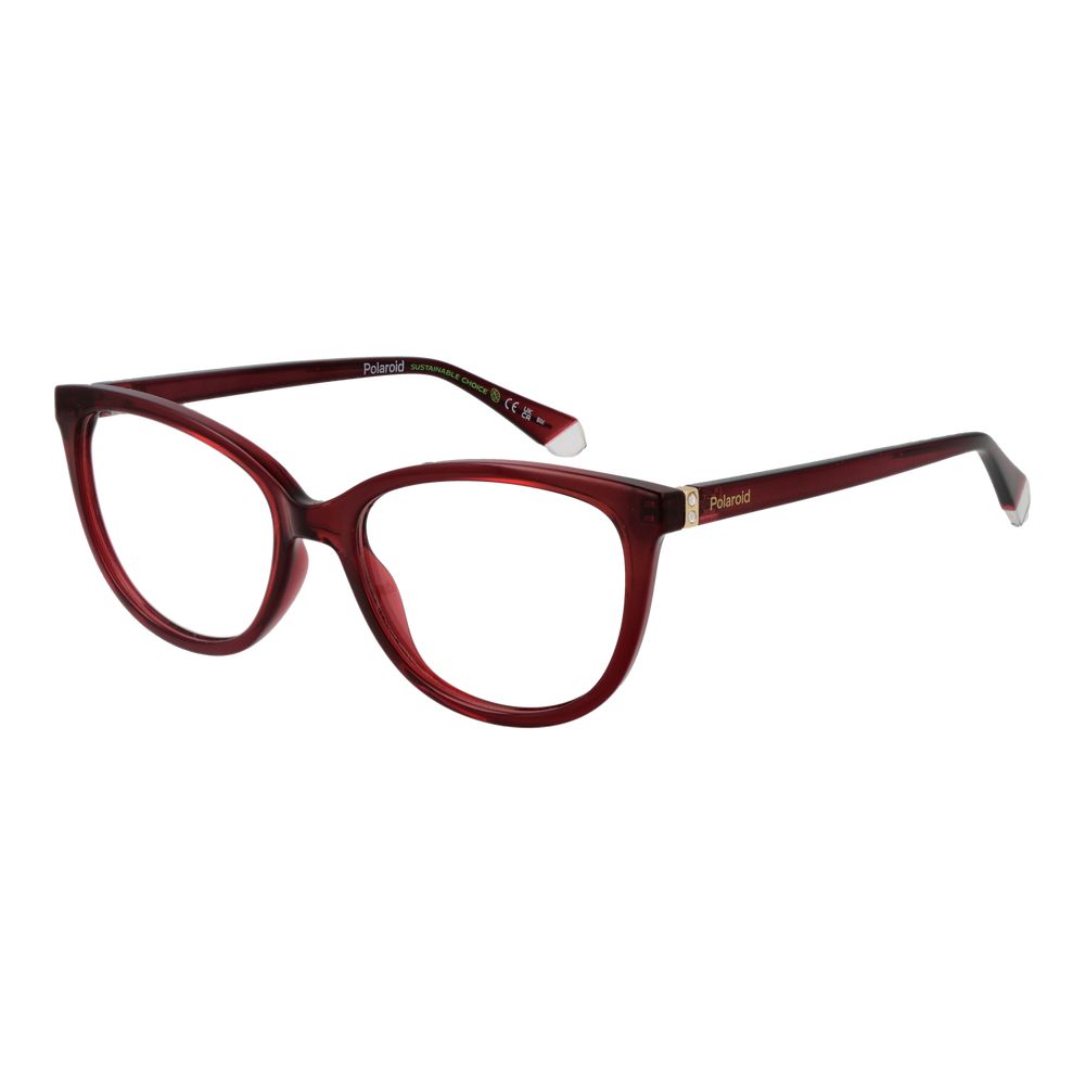 Burgundy Women Glasses Frame Polaroid