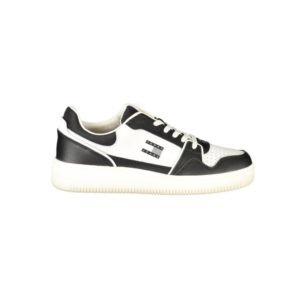 Black Leather Men Sneaker Tommy Hilfiger